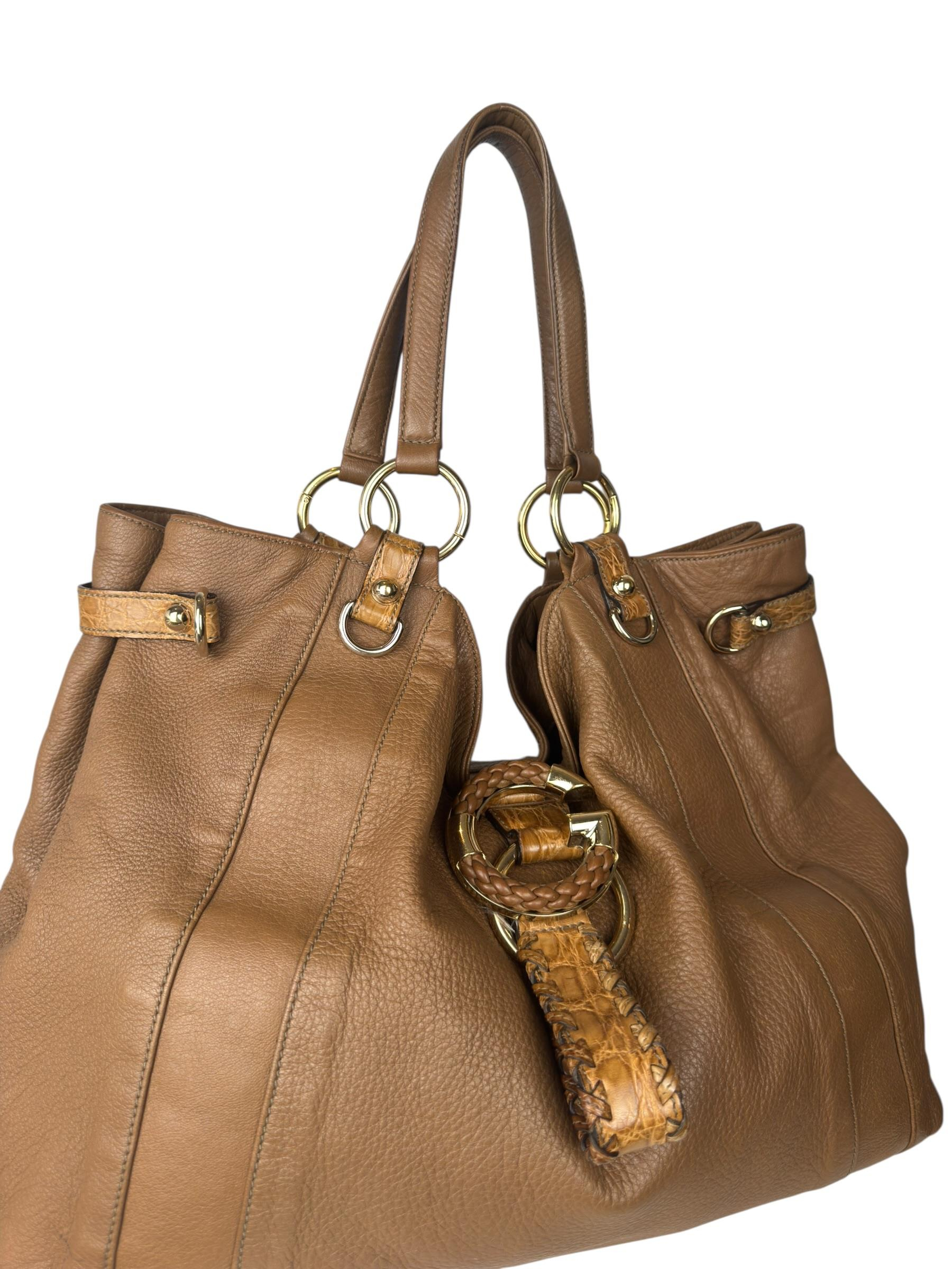 GUCCI G LOGO BROWN TOTE BAG