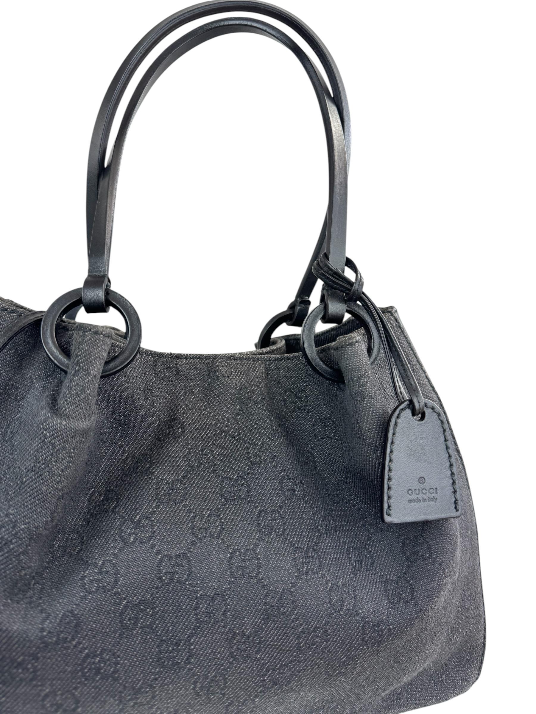 GUCCI GG BLACK CANVAS ÇANTA