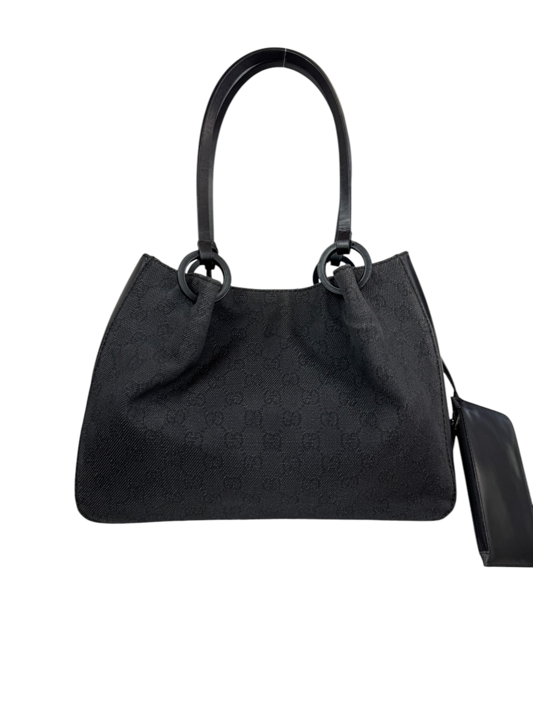 GUCCI GG BLACK CANVAS ÇANTA