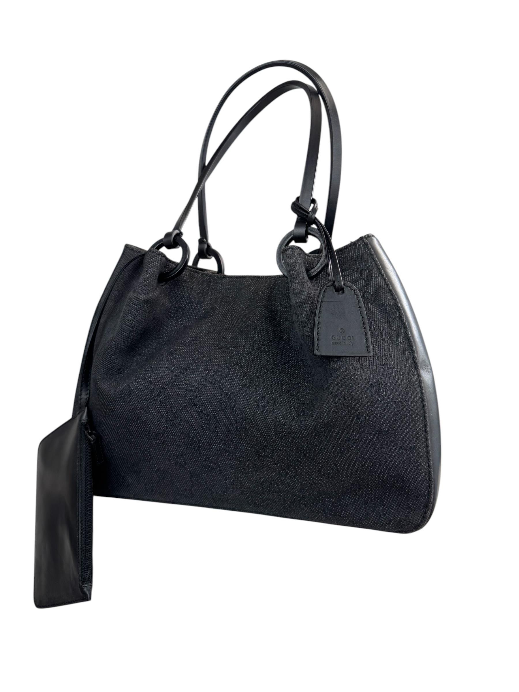 GUCCI GG BLACK CANVAS ÇANTA