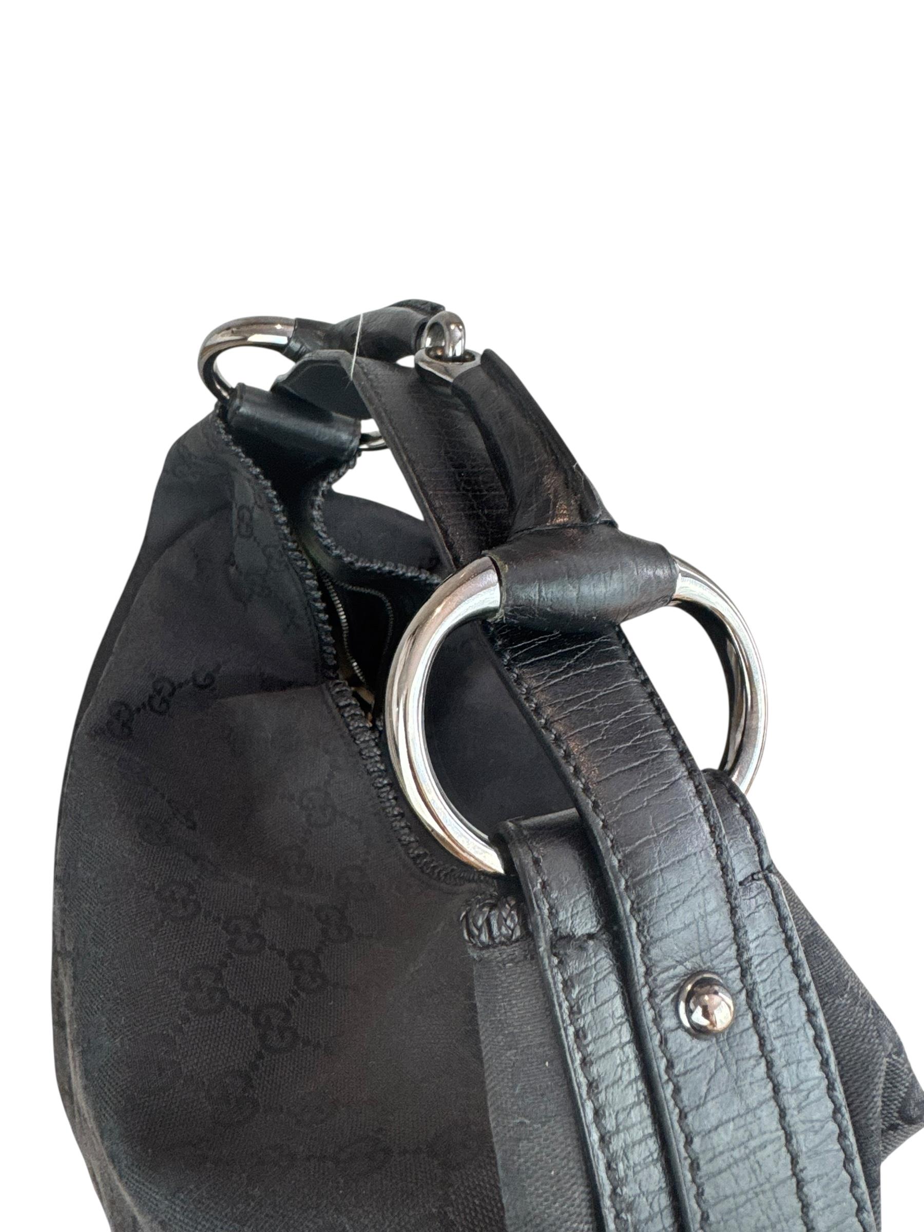 GUCCI GG BLACK HORSEBIT TOTE BAG