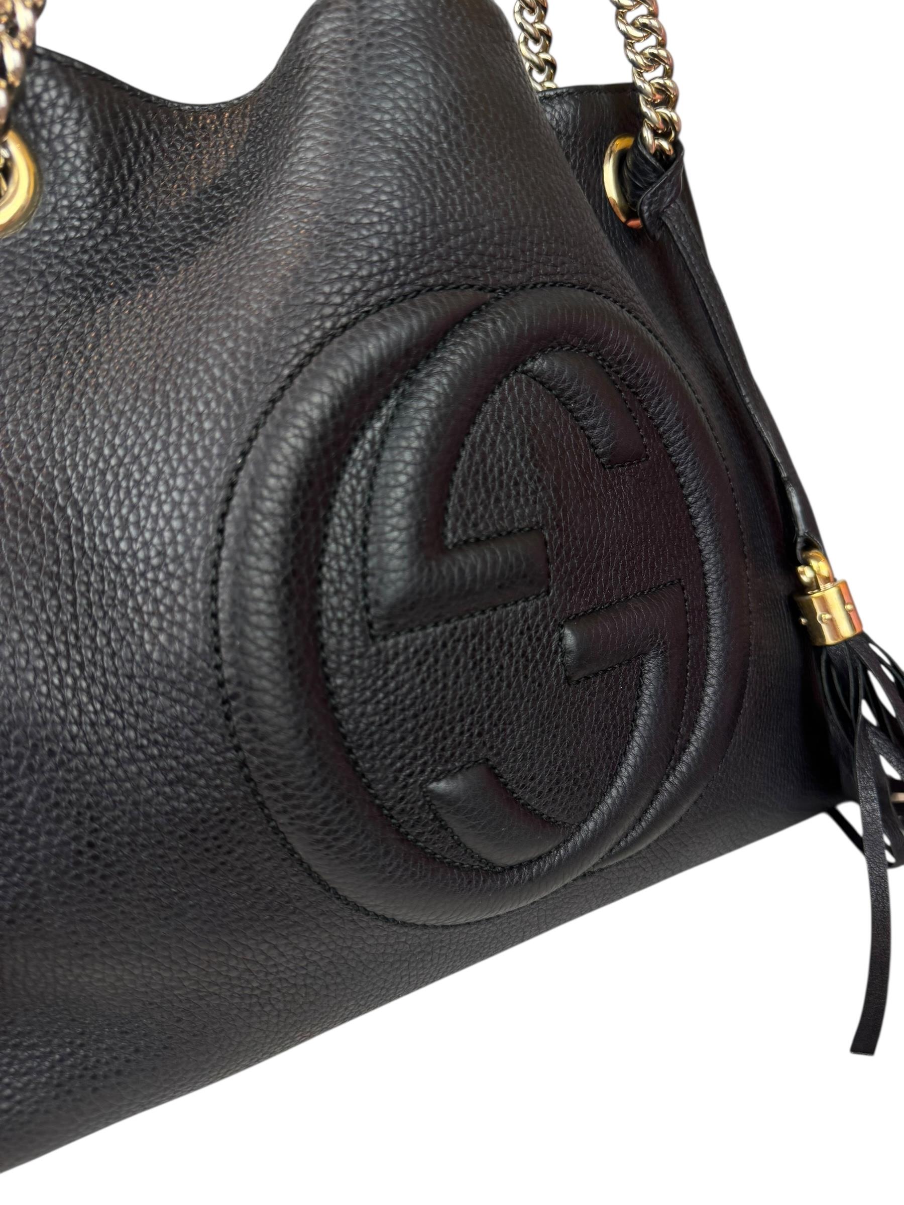 GUCCI GG BLACK SOHO CHAIN BAG