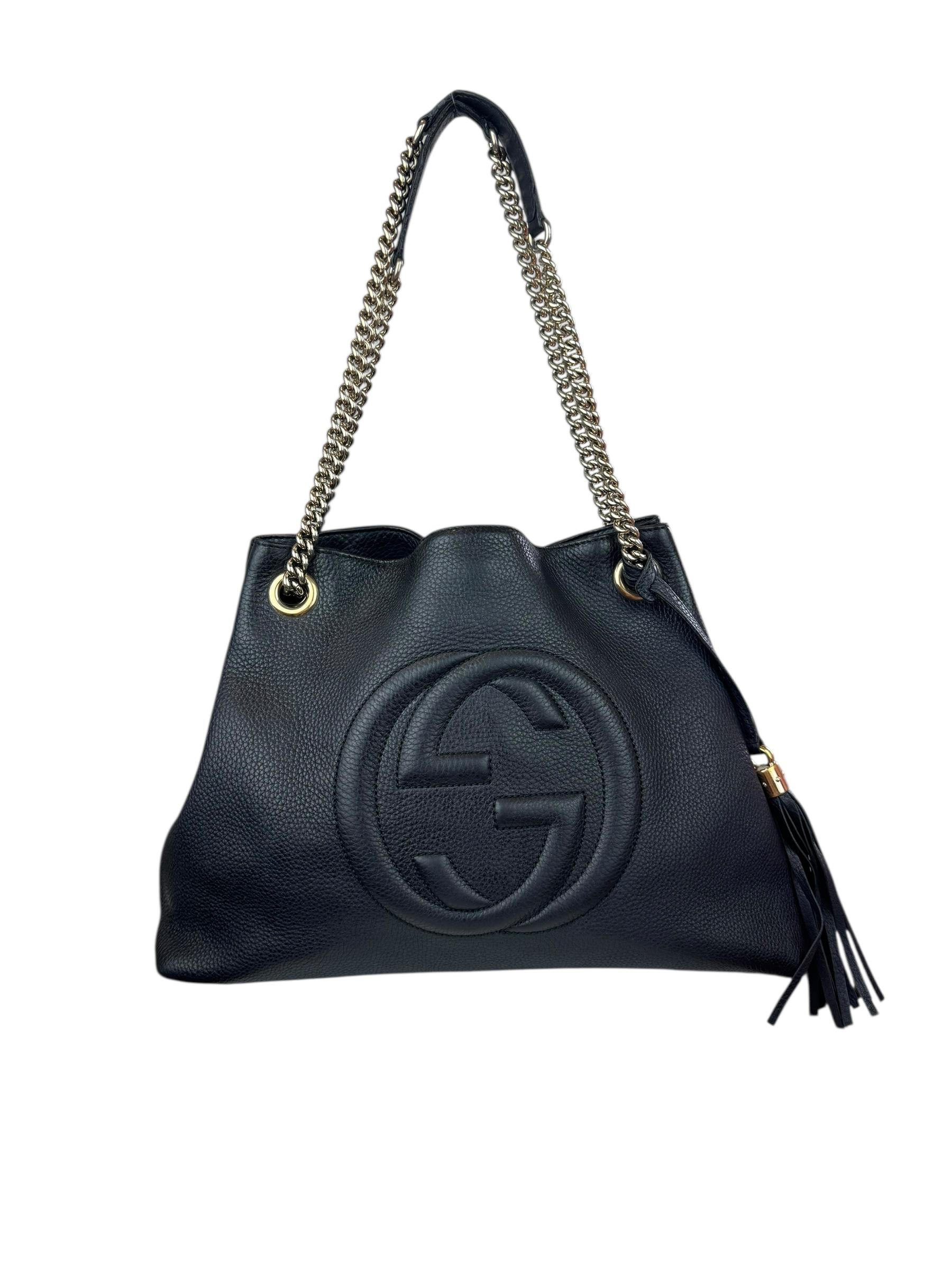 GUCCI GG BLACK SOHO CHAIN BAG