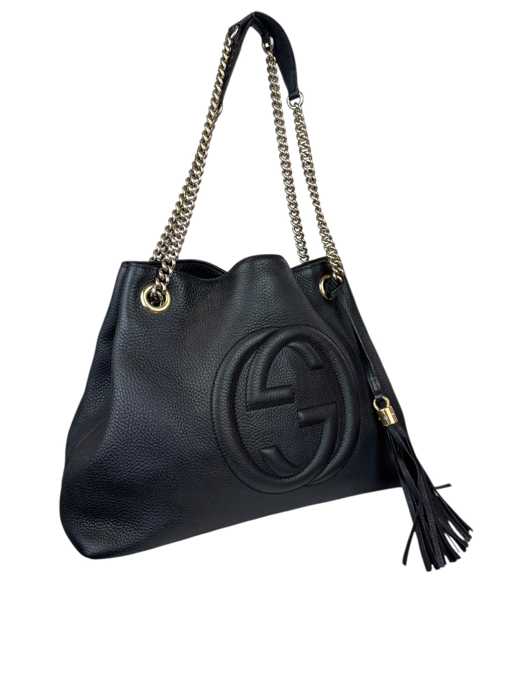 GUCCI GG BLACK SOHO CHAIN BAG