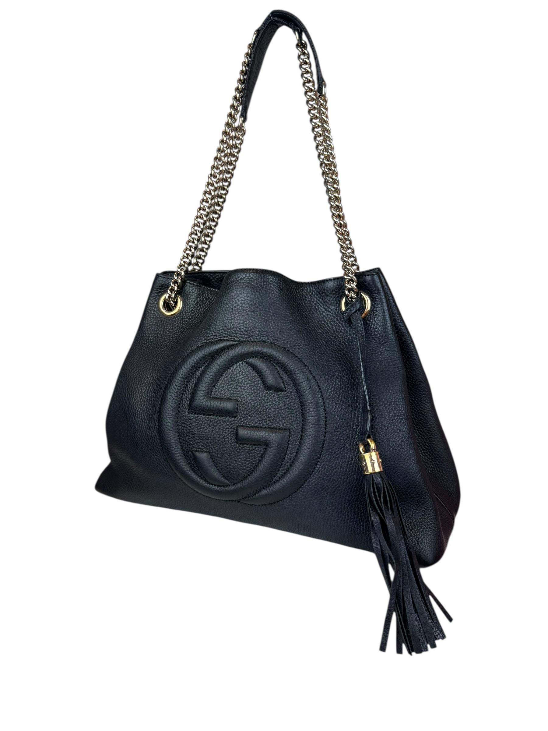 GUCCI GG BLACK SOHO CHAIN BAG