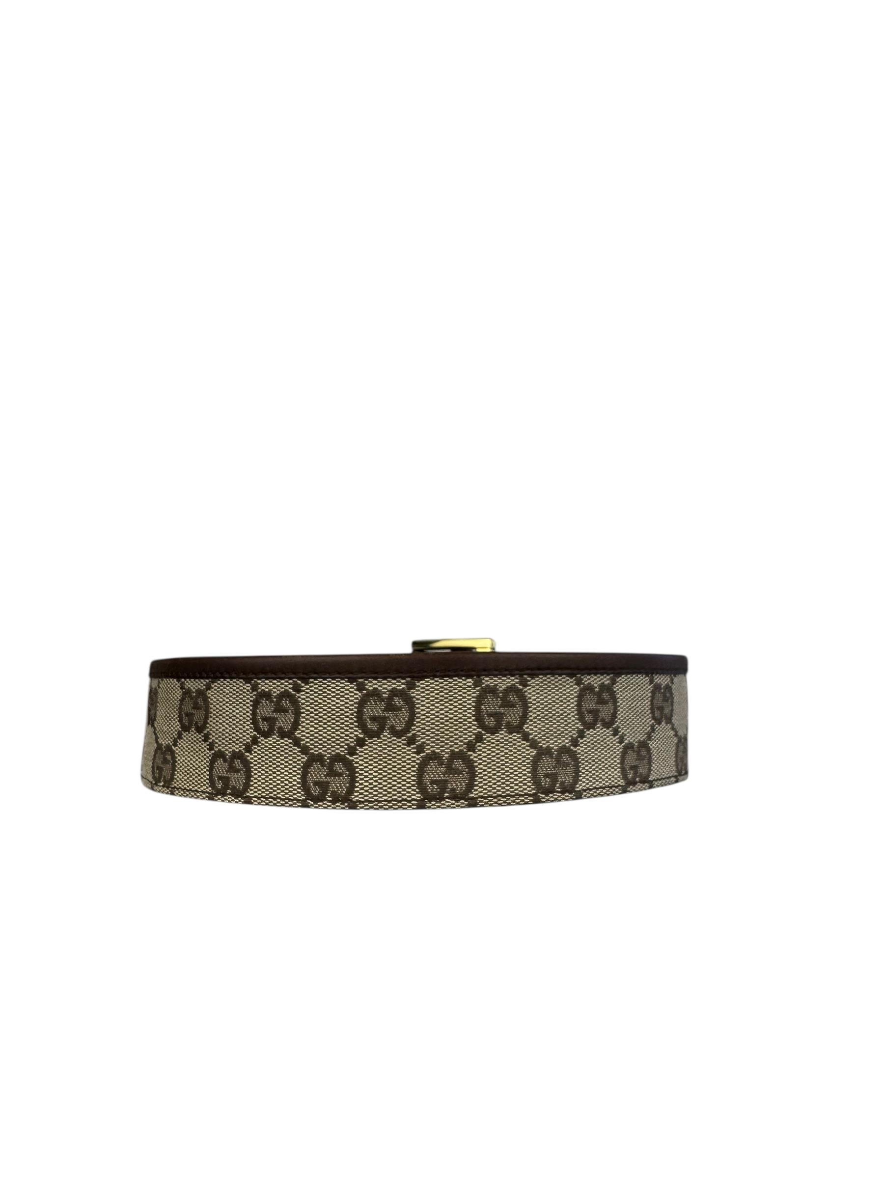 GUCCI GG BROWN CANVAS BELT