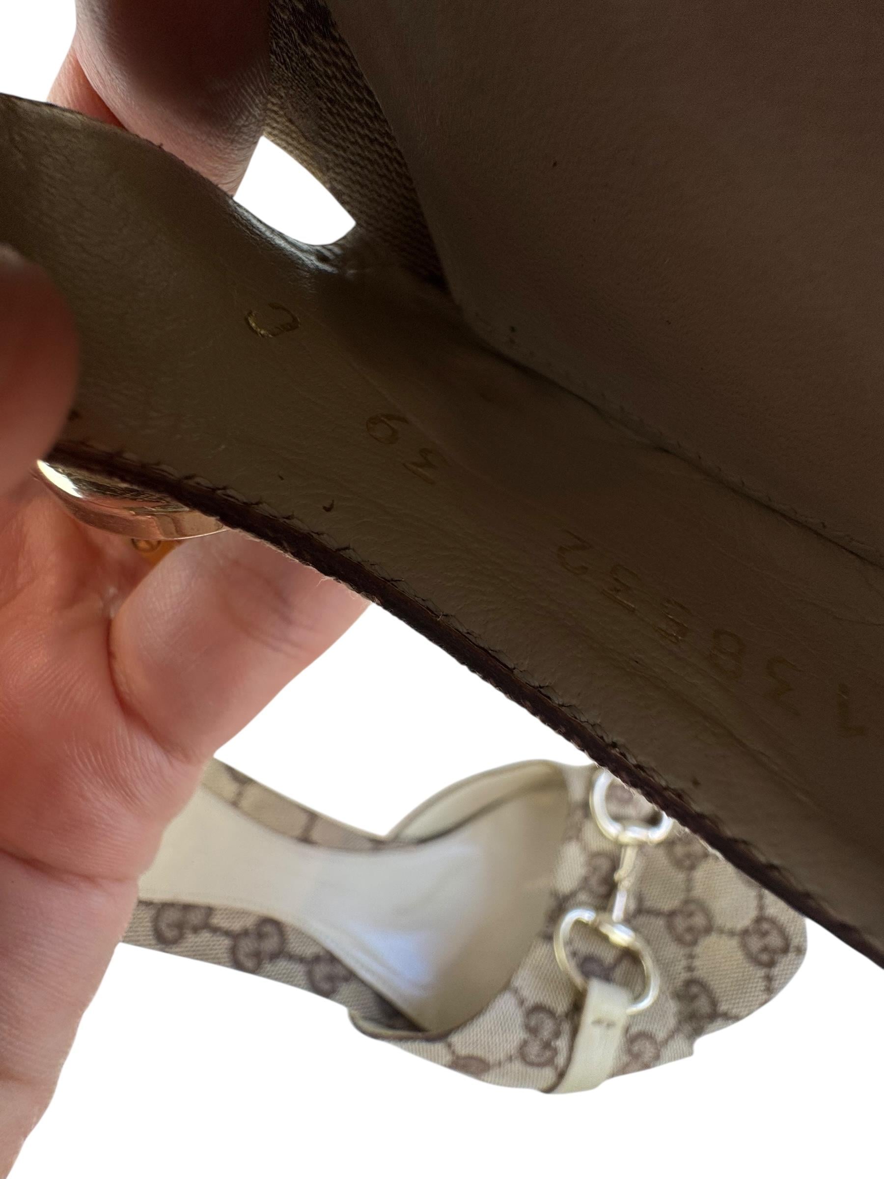 GUCCI GG CANVAS HORSEBIT HEELS