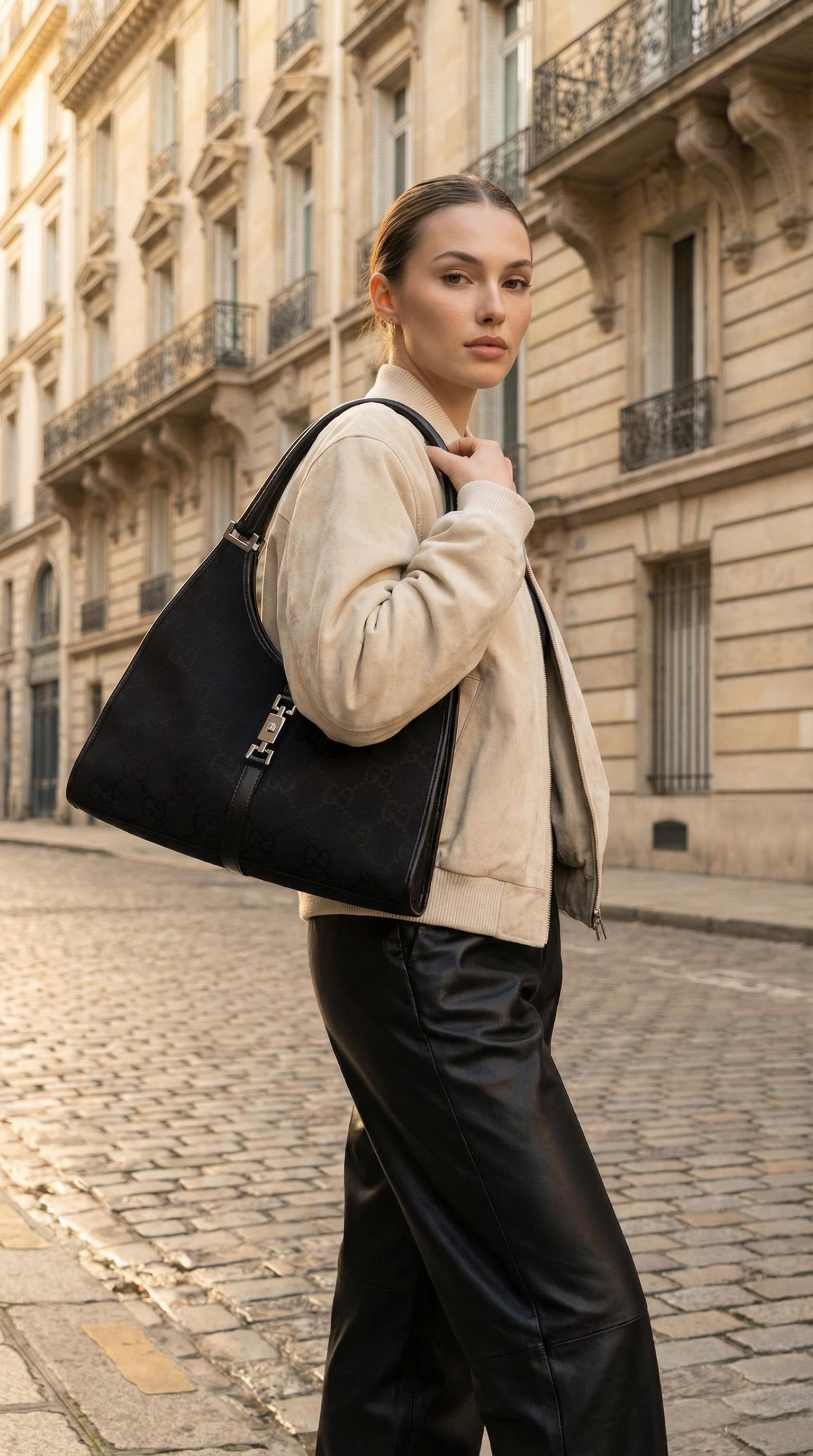 GUCCI GG CANVAS JACKIE BAG