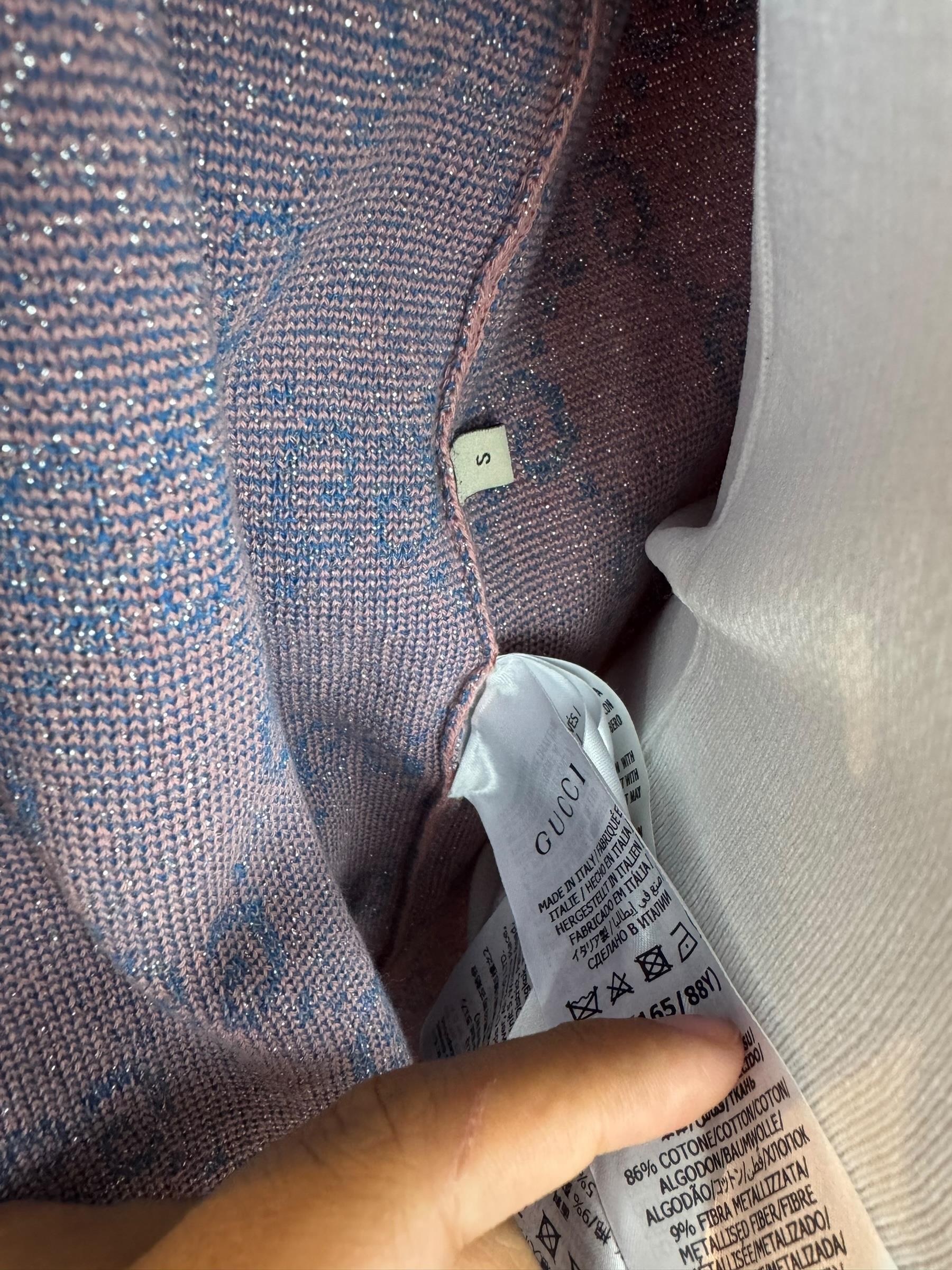 GUCCI GG CANVAS PINK CARDIGAN 