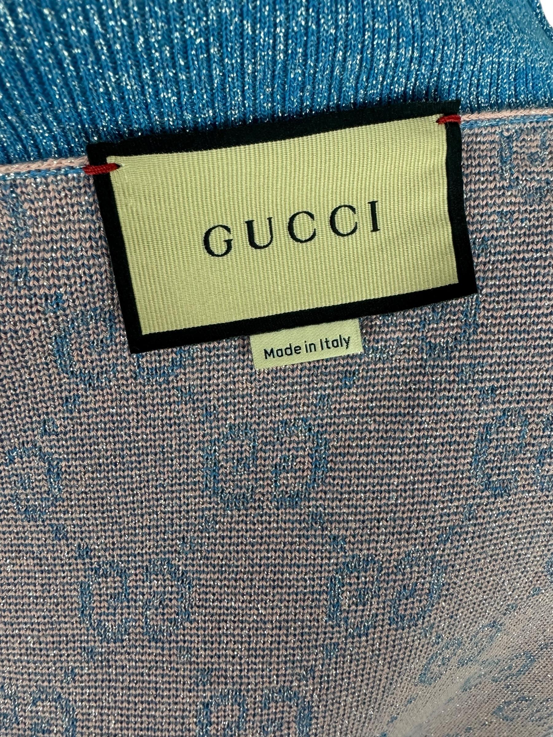 GUCCI GG CANVAS PINK CARDIGAN 