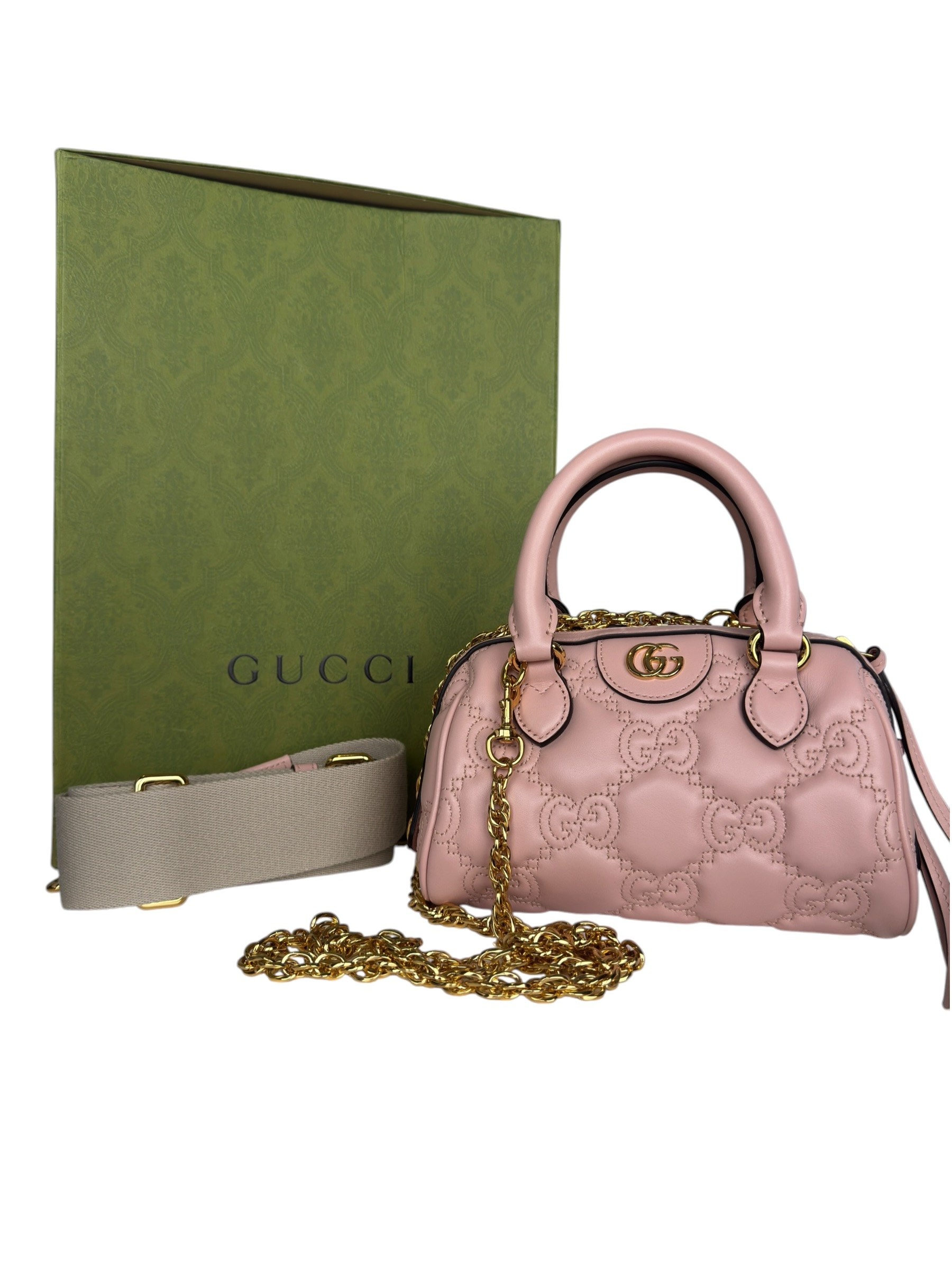 GUCCI GG MATELASSE MINI BOSTON TOP HANDLE BAG