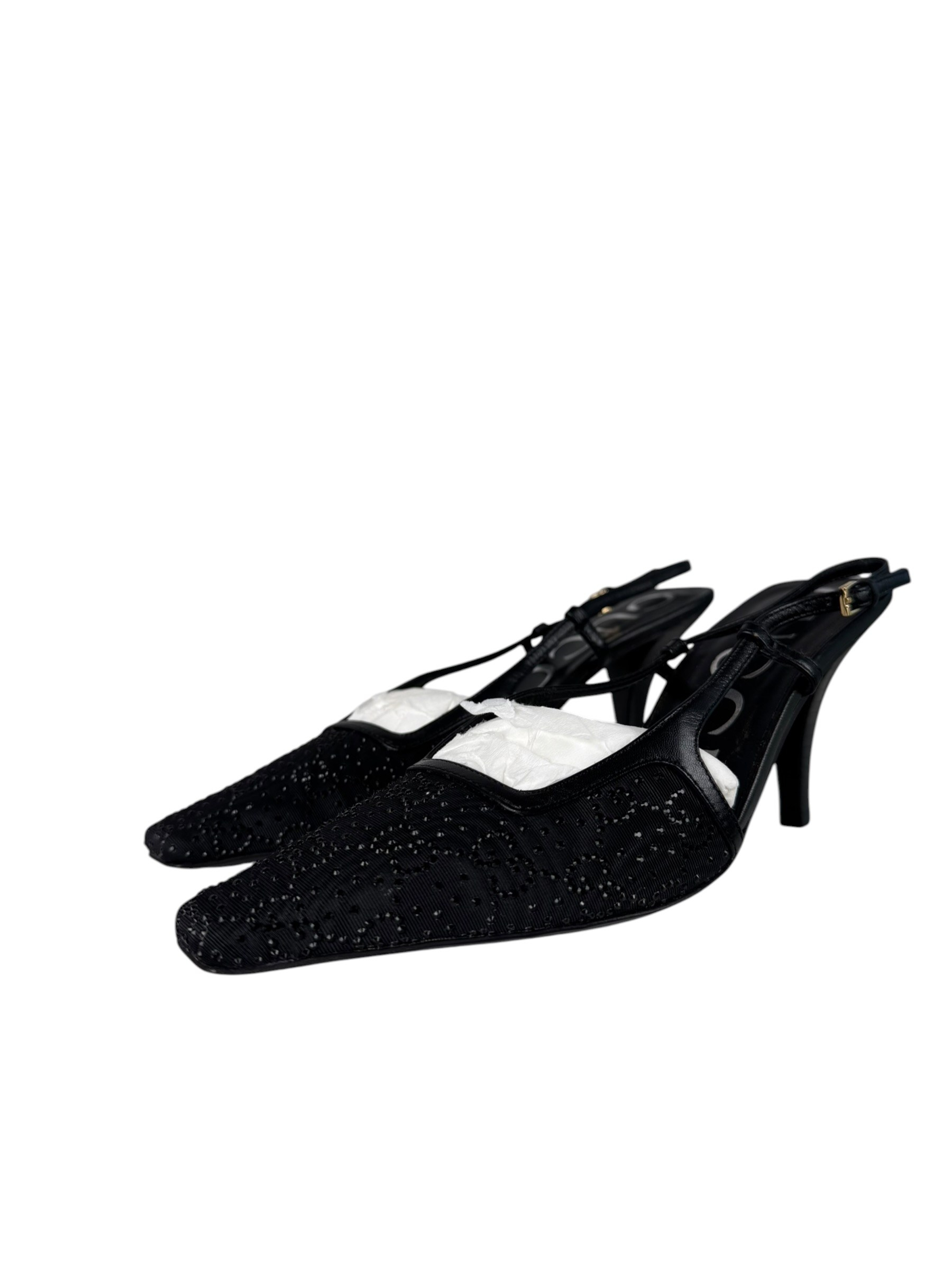 GUCCI GG MESH CRYSTAL PUMPS