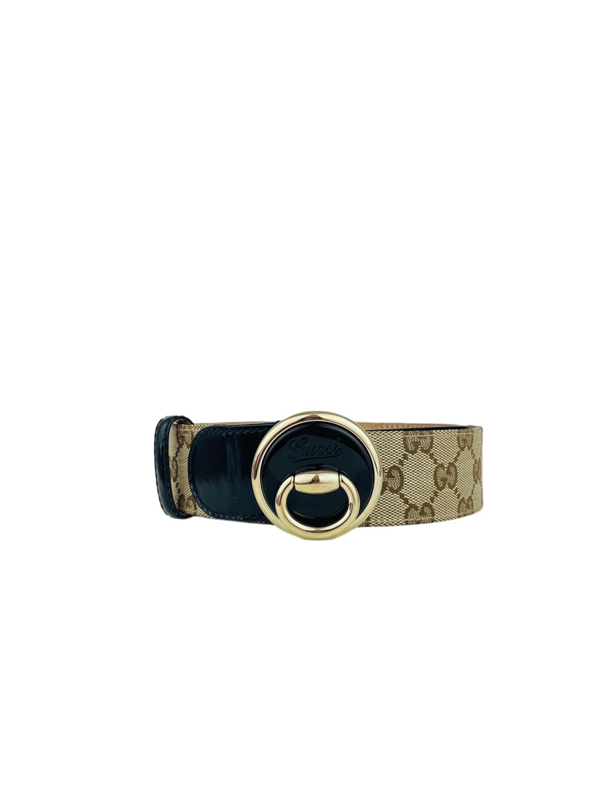 GUCCI HALFMOON MONOGRAM BELT