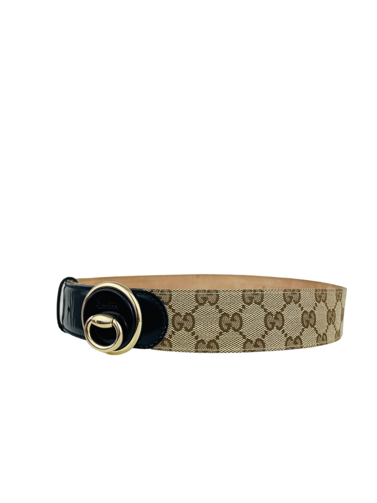 GUCCI HALFMOON MONOGRAM BELT