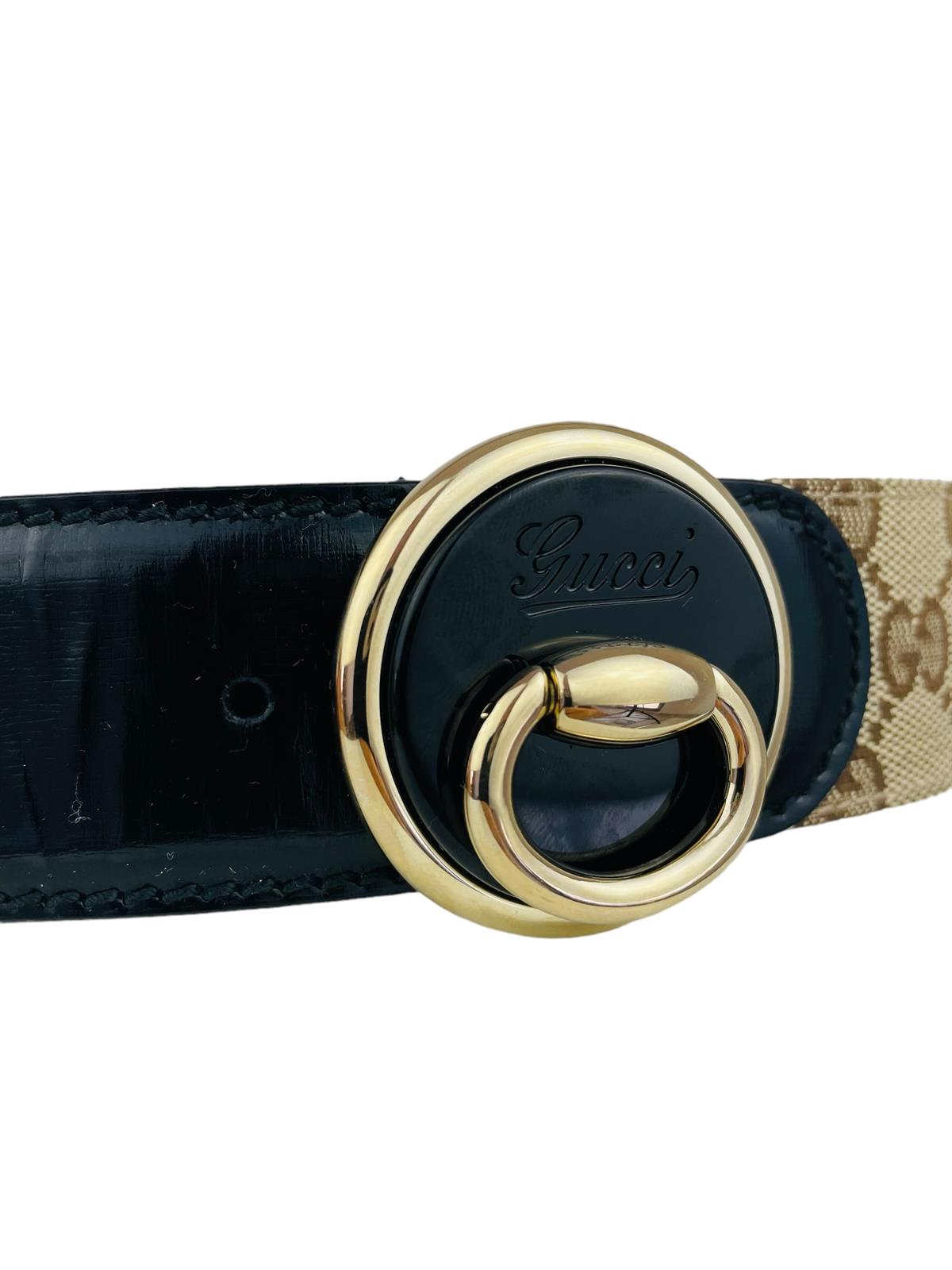 GUCCI HALFMOON MONOGRAM BELT