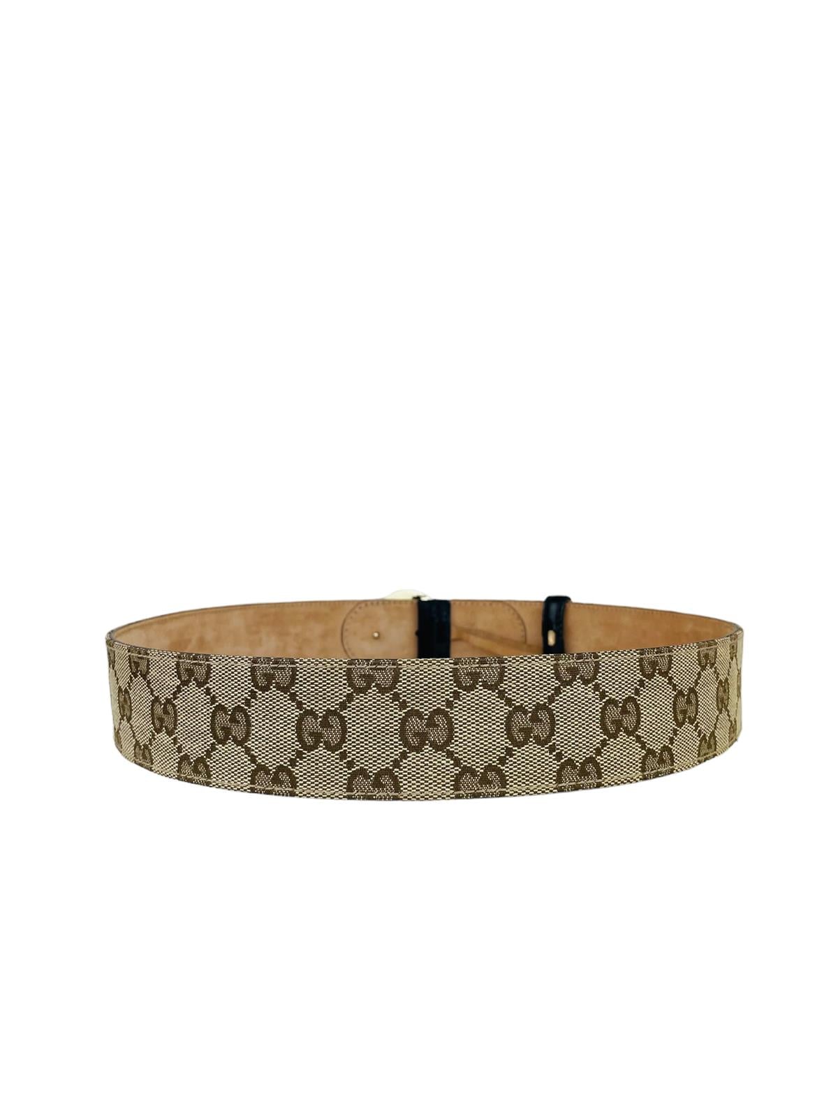 GUCCI HALFMOON MONOGRAM BELT