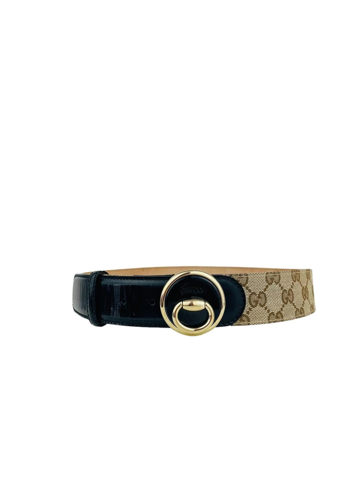 GUCCI HALFMOON MONOGRAM BELT