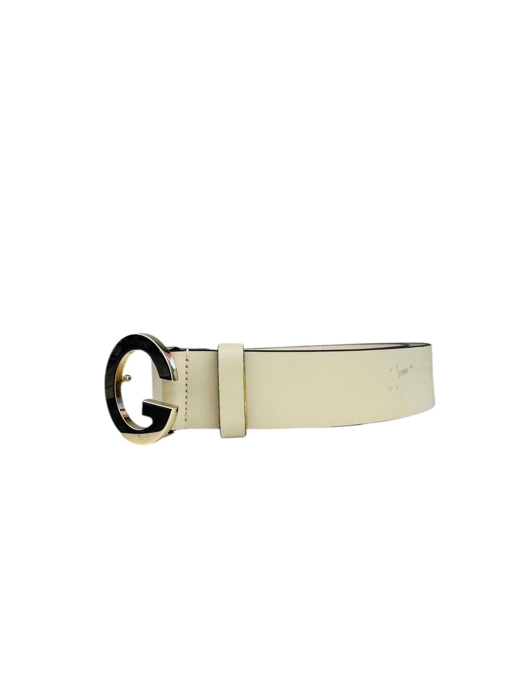 GUCCI IVORY LEATHER BELT