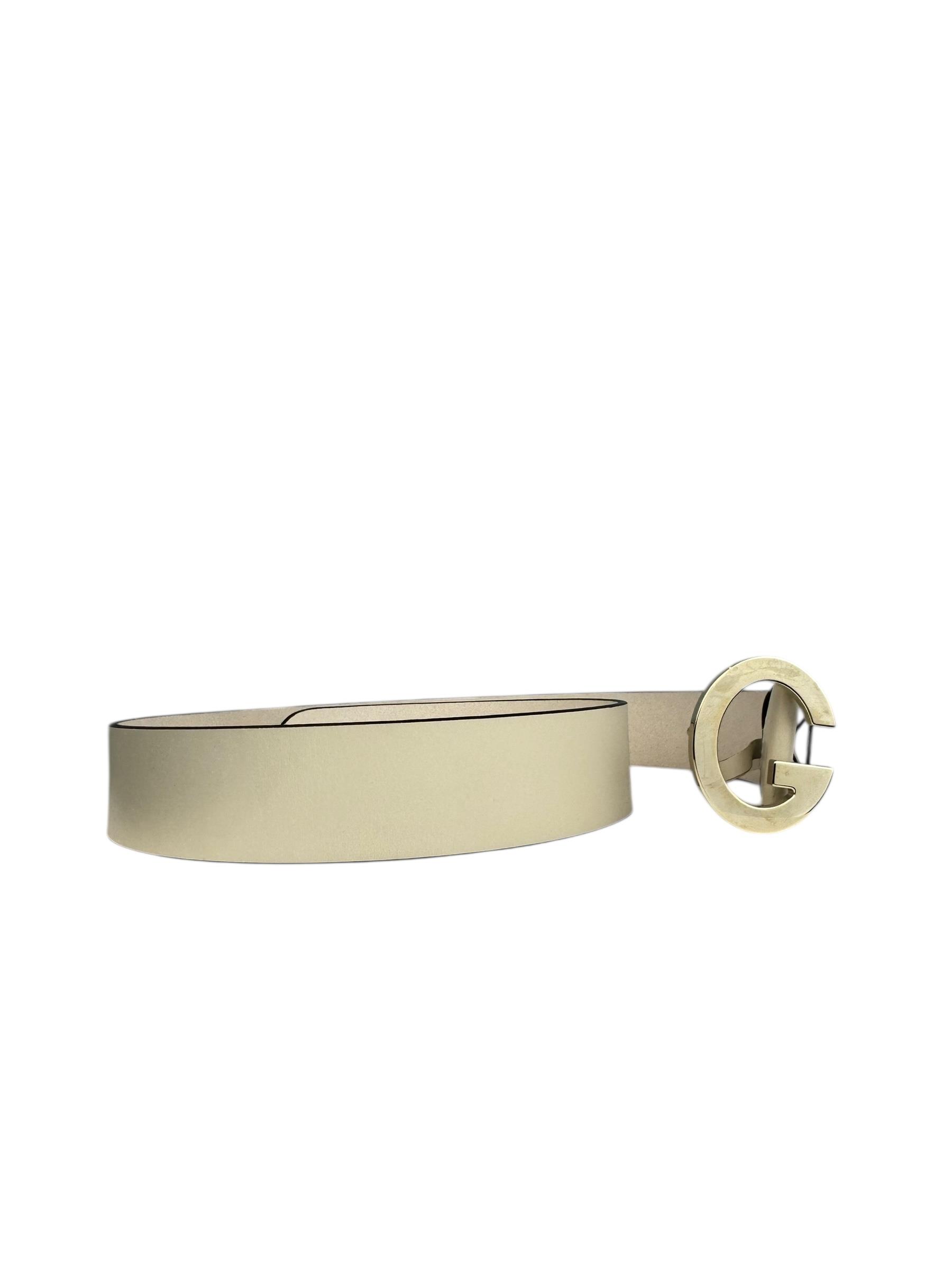 GUCCI IVORY LEATHER BELT