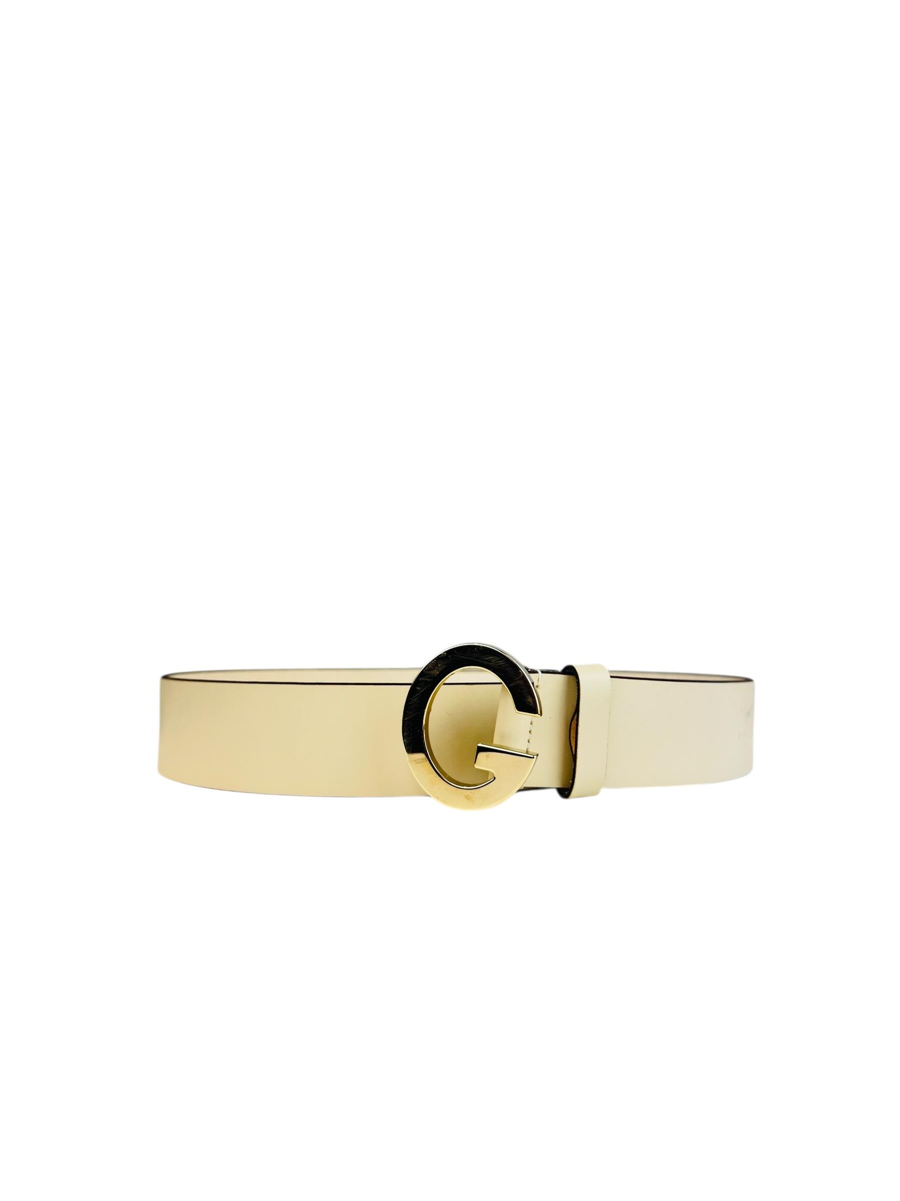 GUCCI IVORY LEATHER BELT