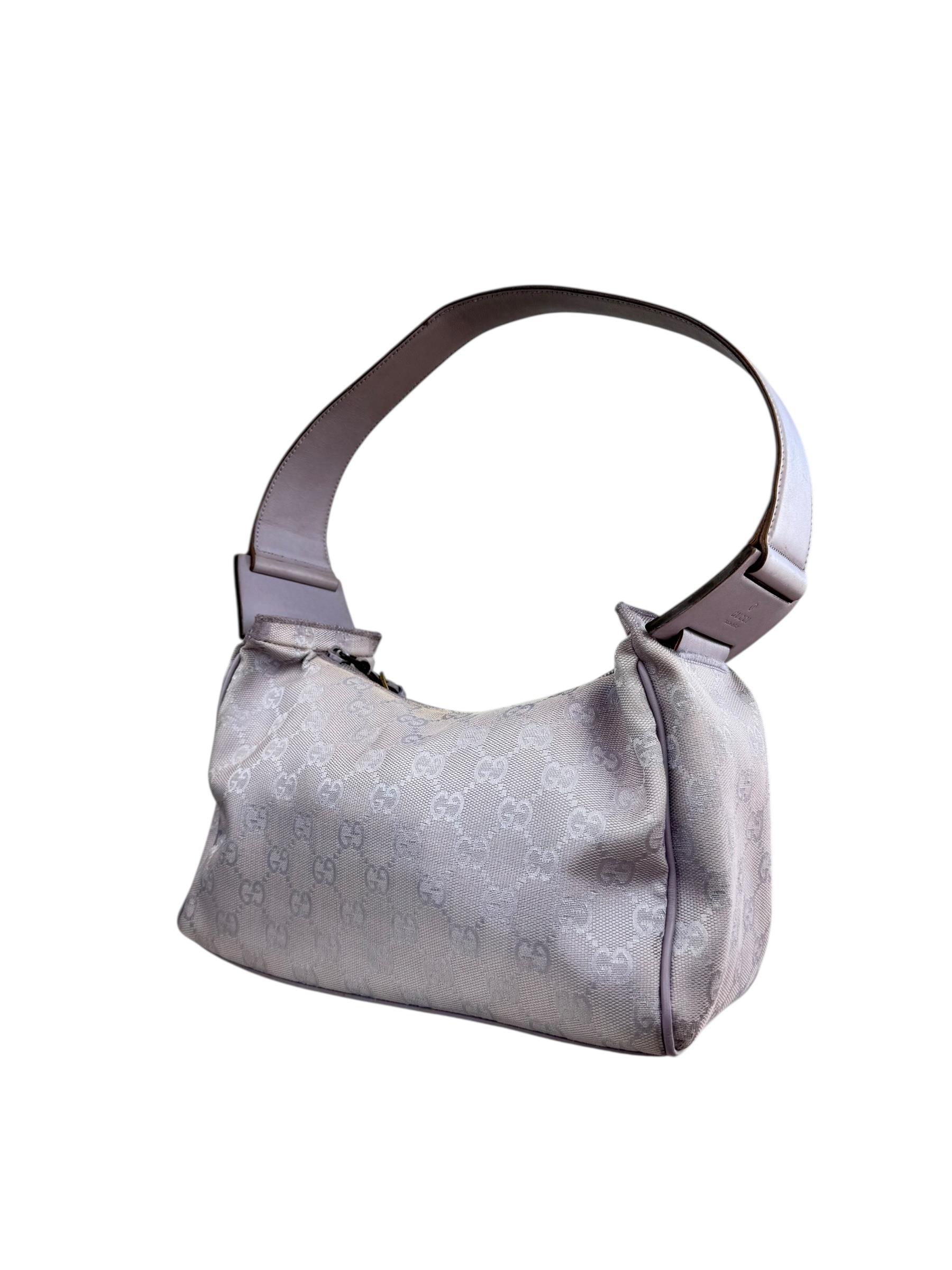 GUCCI LAVANDER GG CANVAS SHOULDER BAG