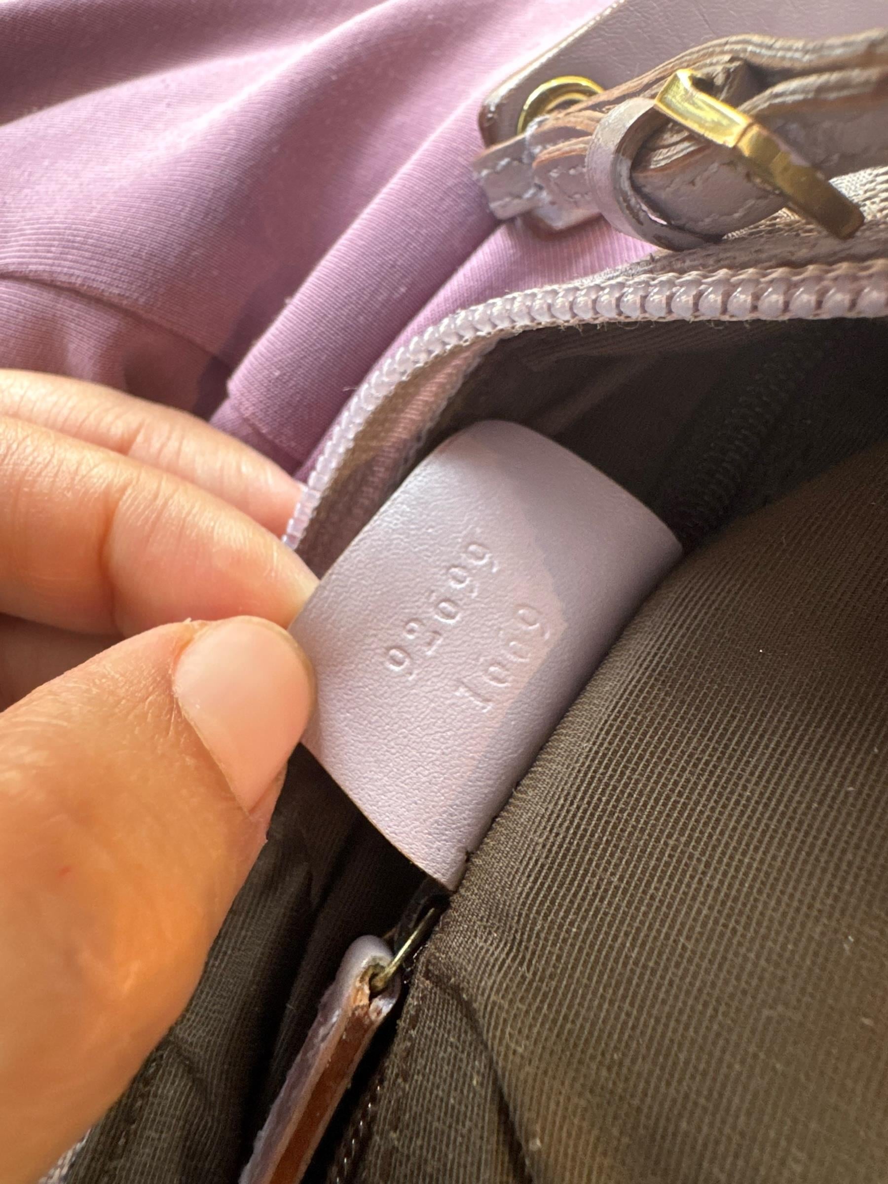 GUCCI LAVANDER GG CANVAS SHOULDER BAG
