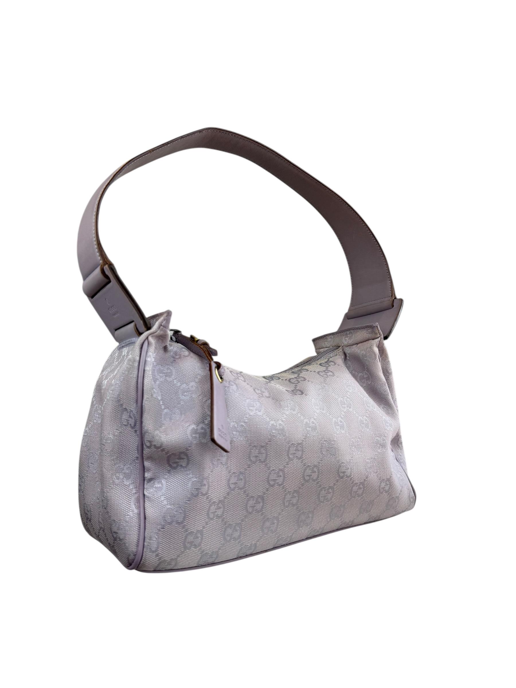 GUCCI LAVANDER GG CANVAS SHOULDER BAG