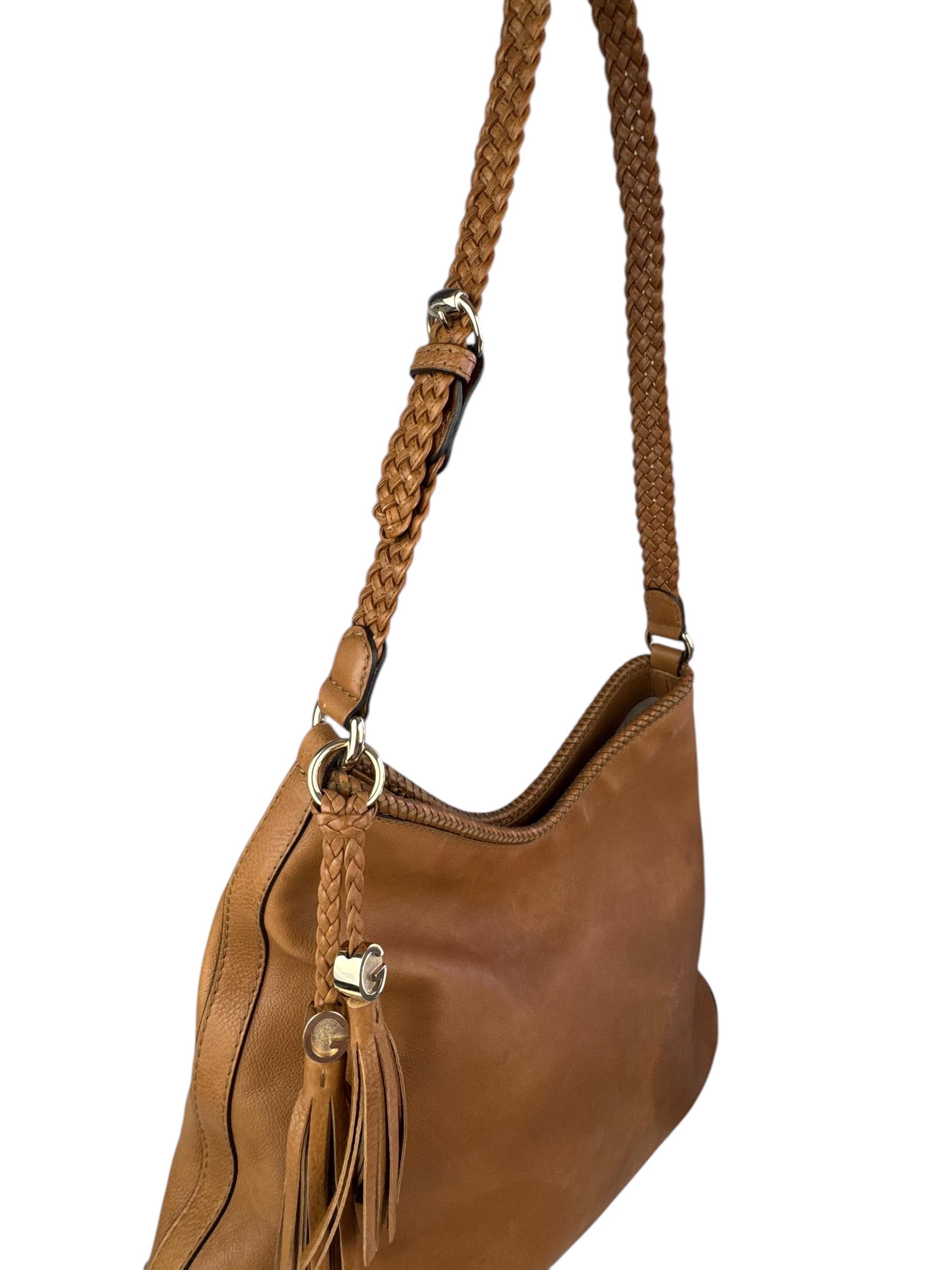 GUCCI LEATHER BROWN SHOULDER BAG