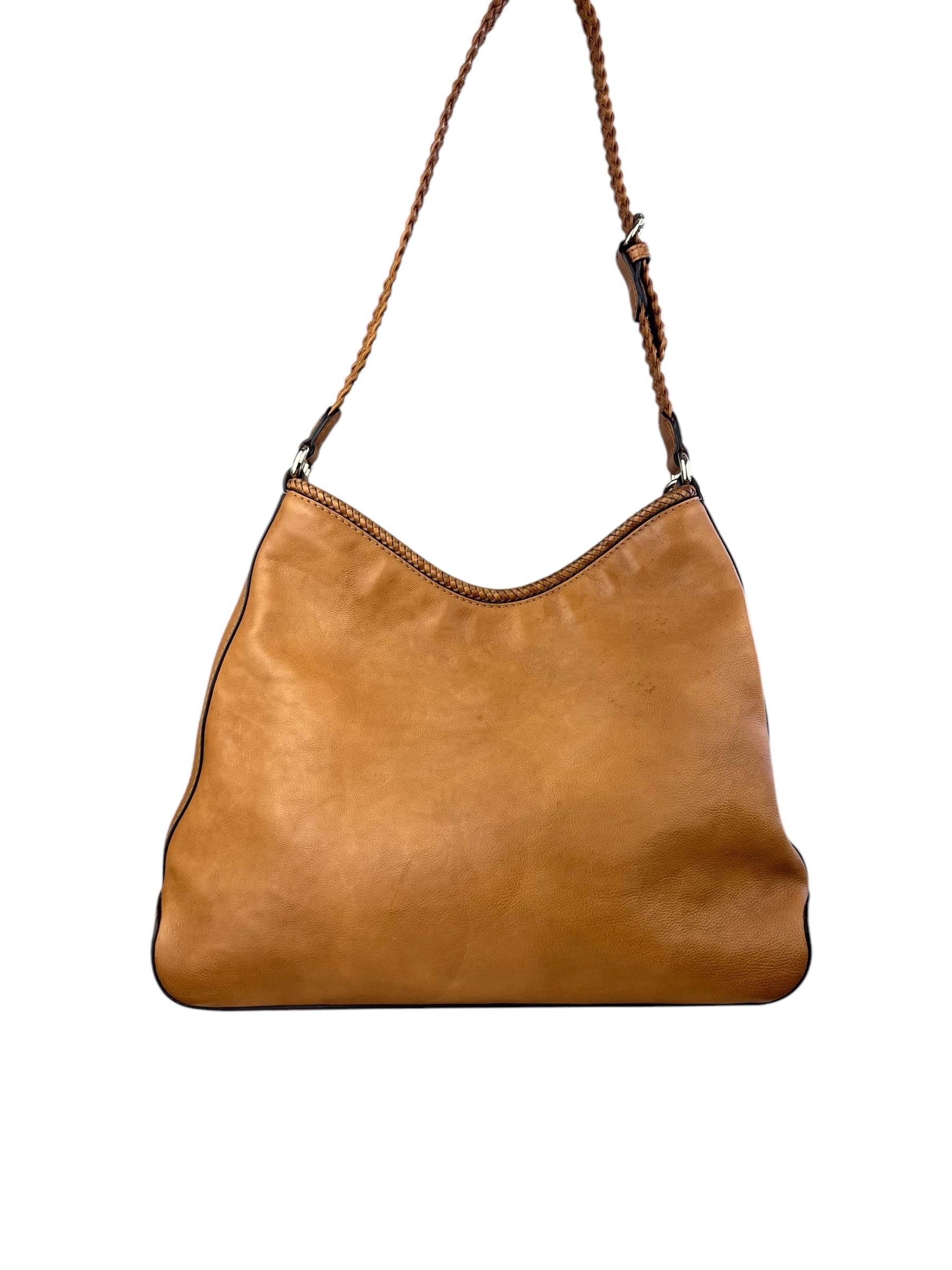 GUCCI LEATHER BROWN SHOULDER BAG