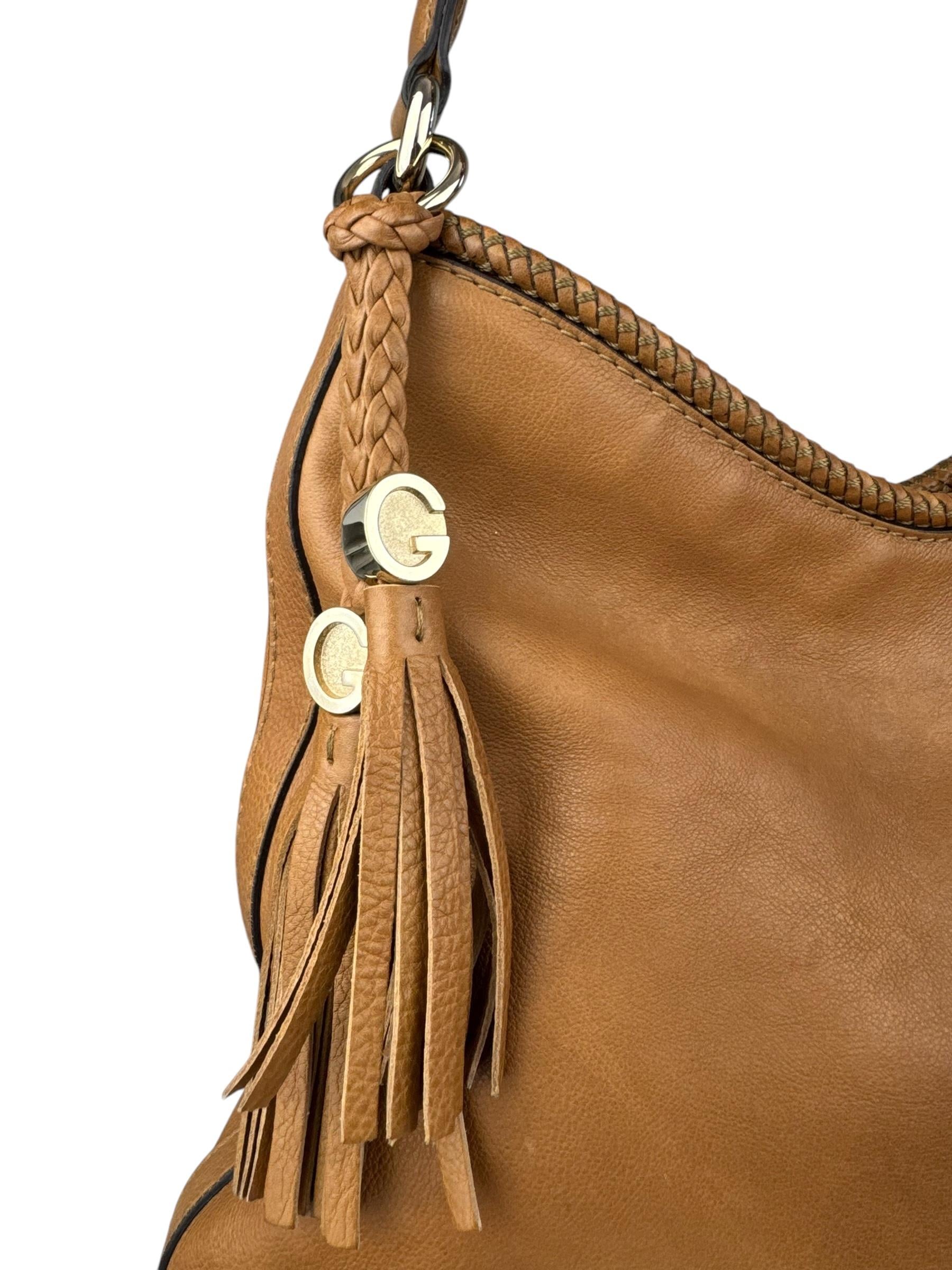 GUCCI LEATHER BROWN SHOULDER BAG