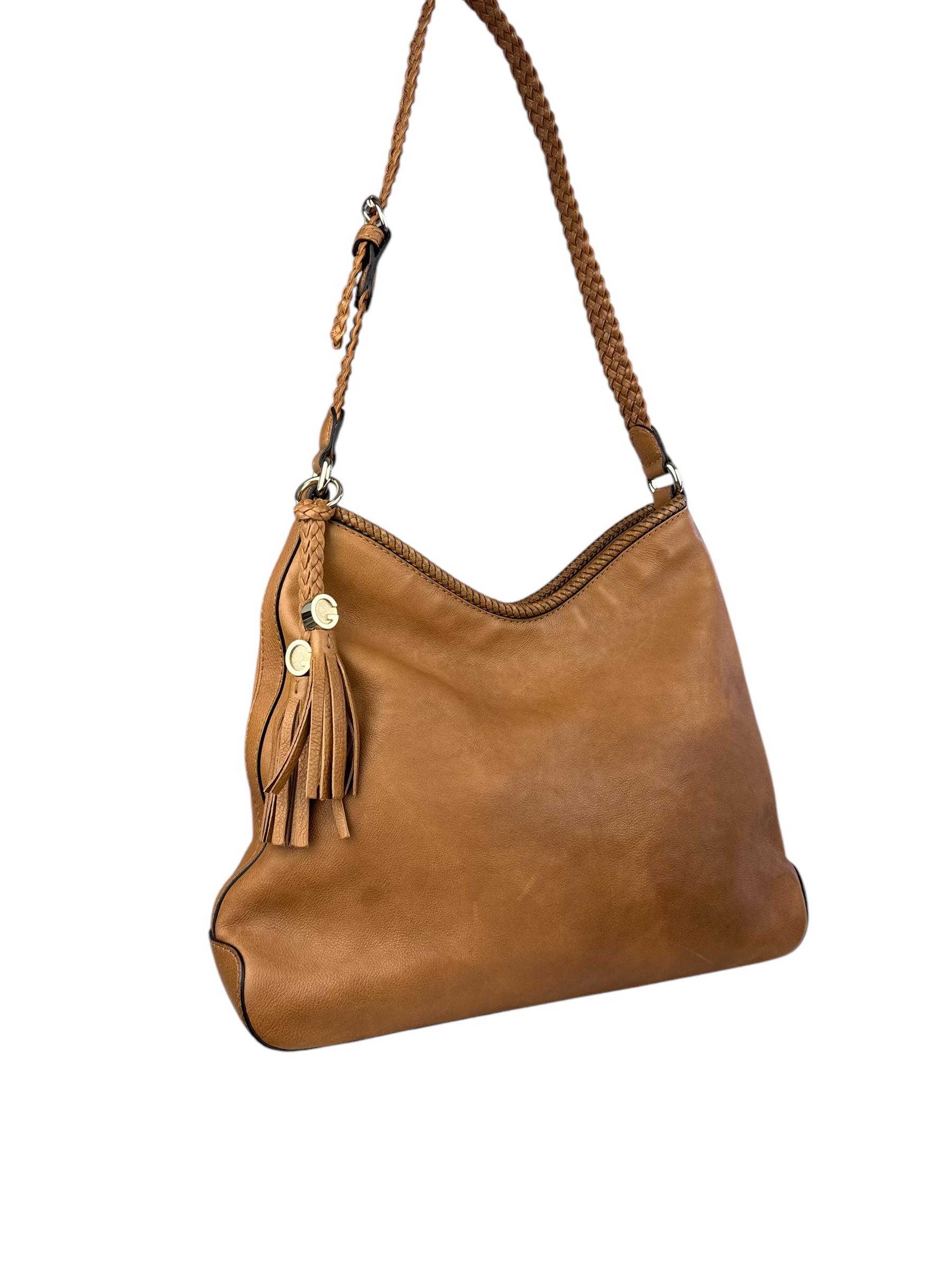 GUCCI LEATHER BROWN SHOULDER BAG