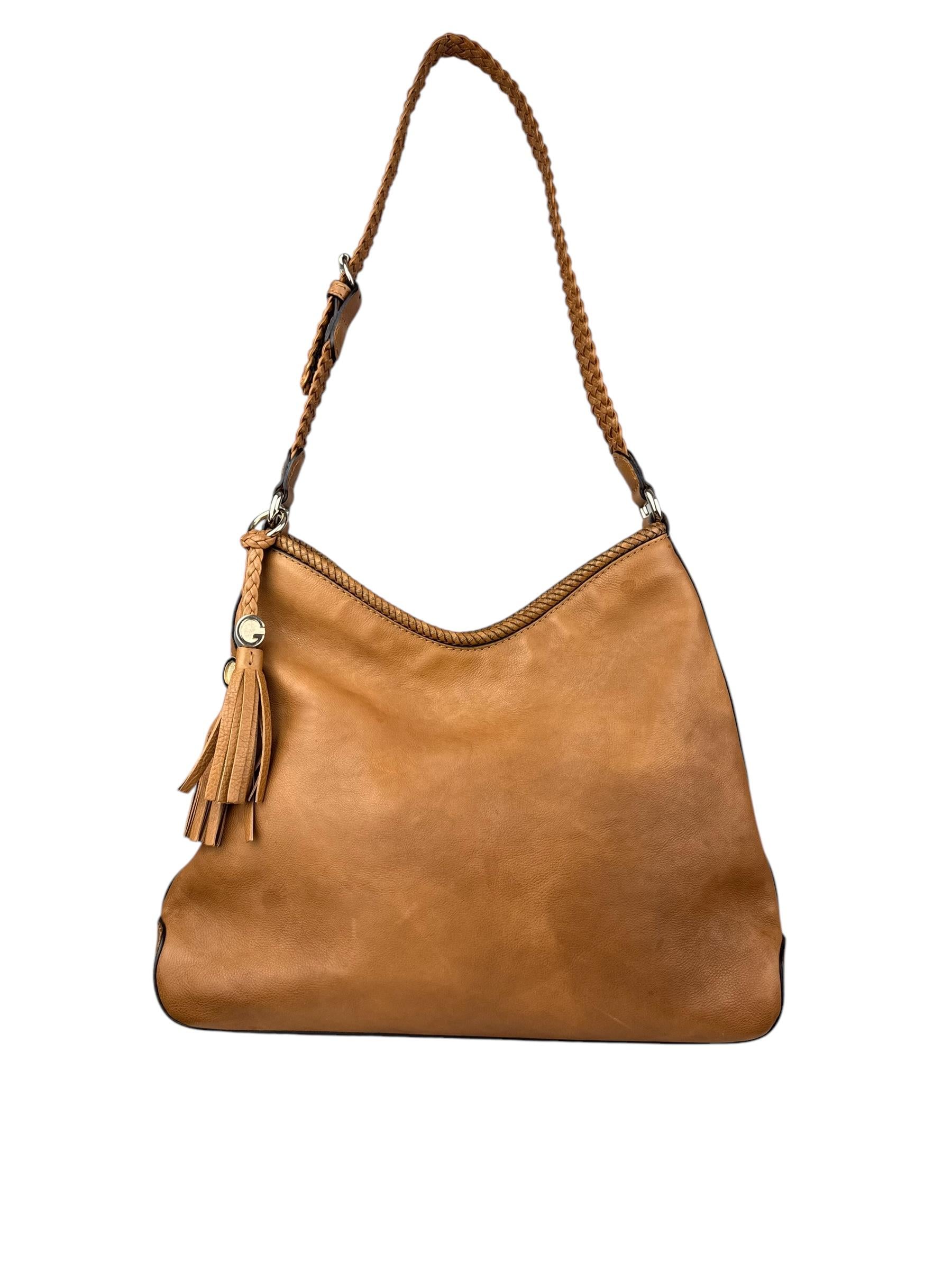 GUCCI LEATHER BROWN SHOULDER BAG