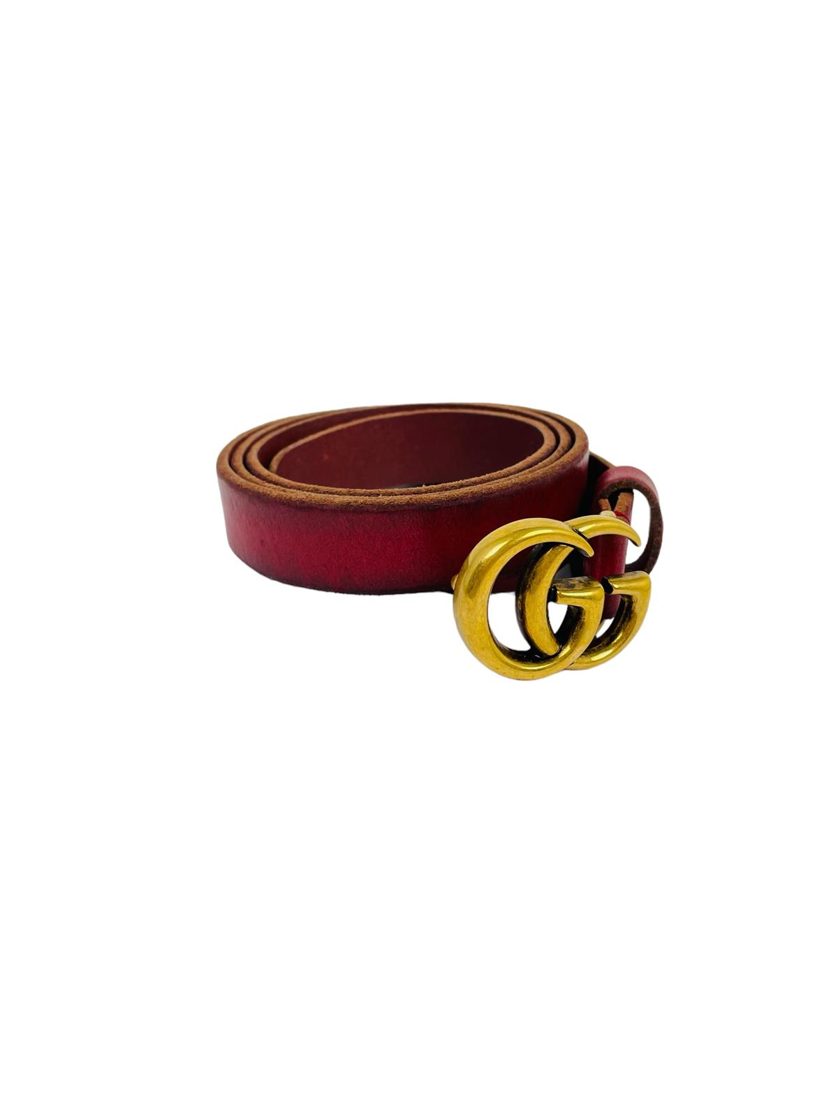 GUCCI LEATHER GG BELT