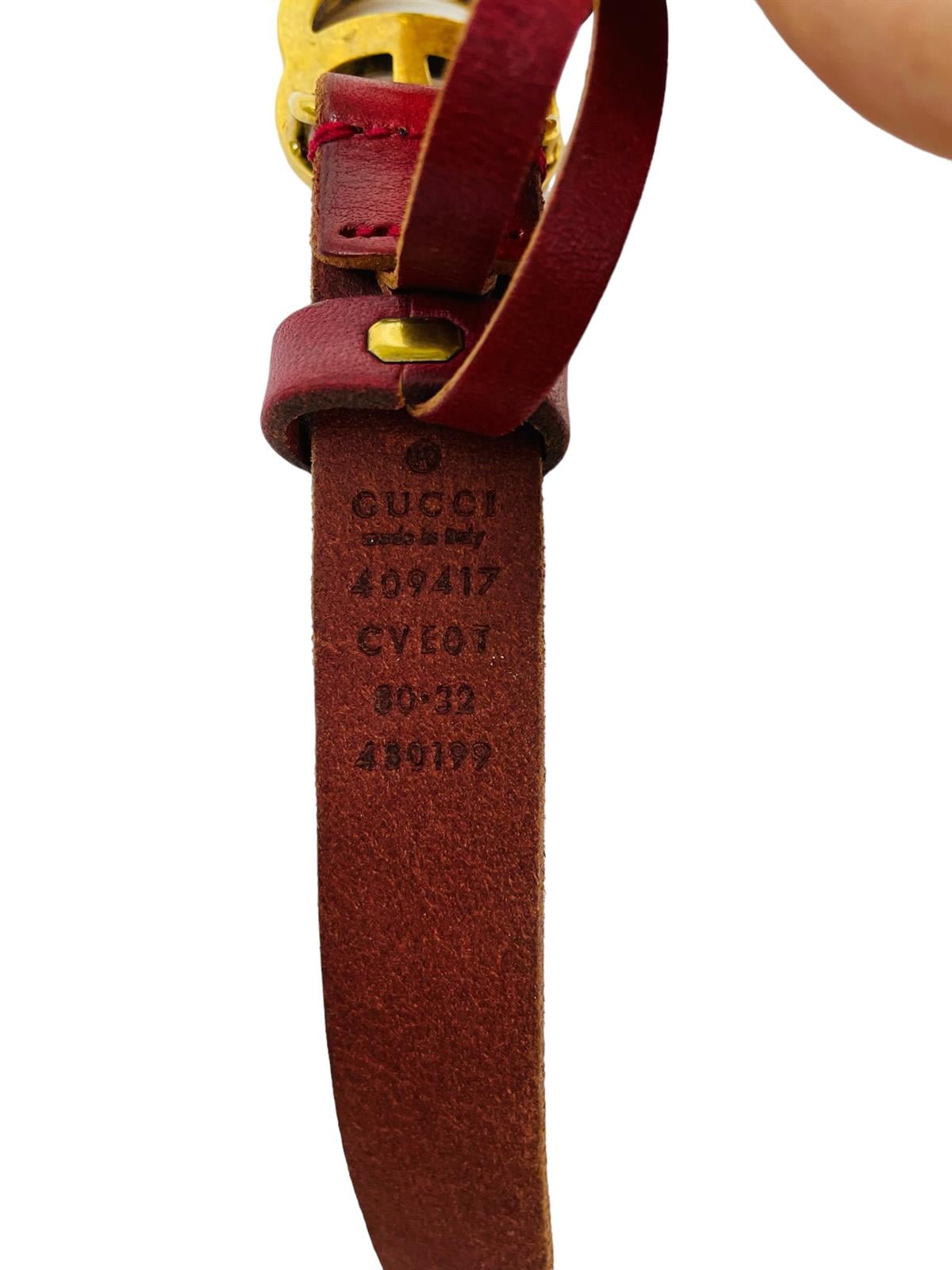 GUCCI LEATHER GG BELT
