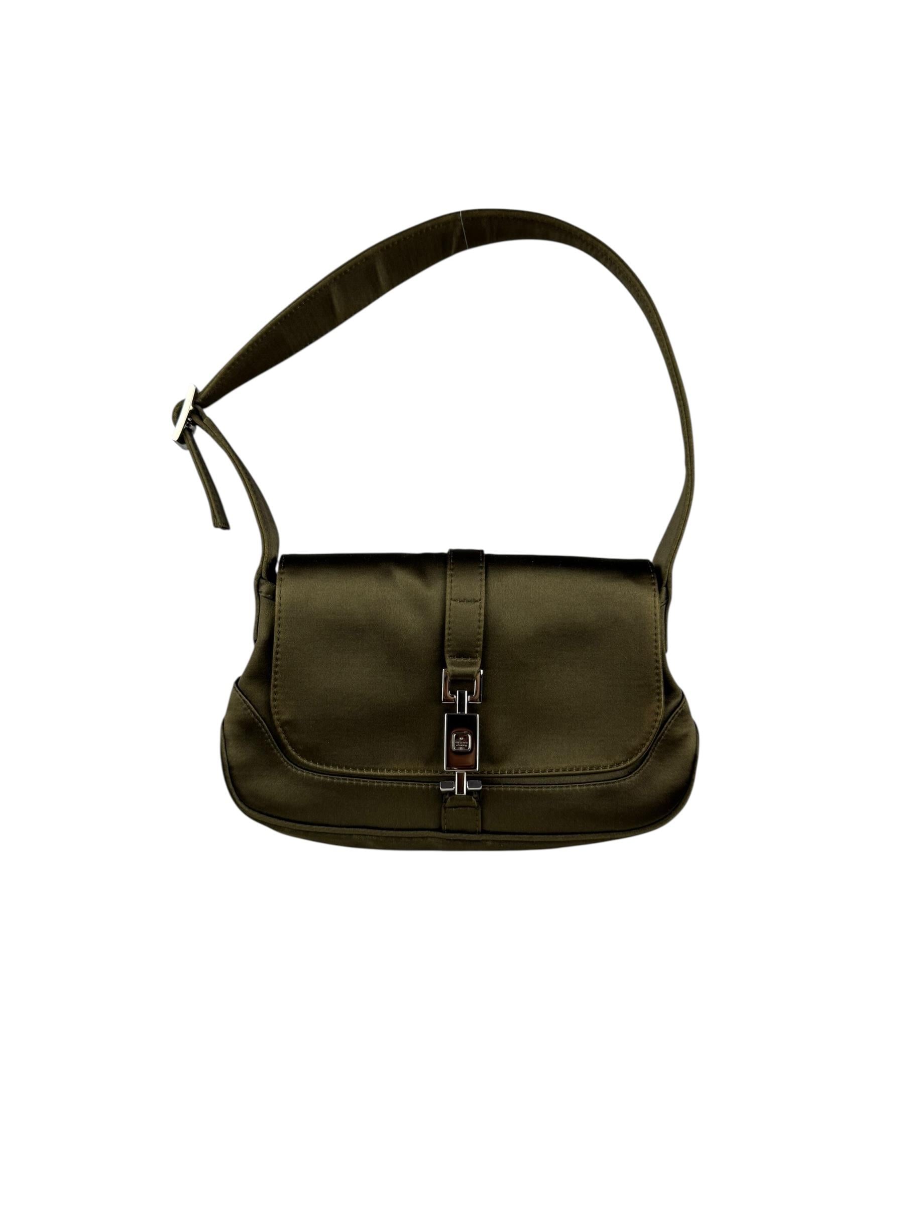 GUCCI MINI KHAKI SATIN BAG