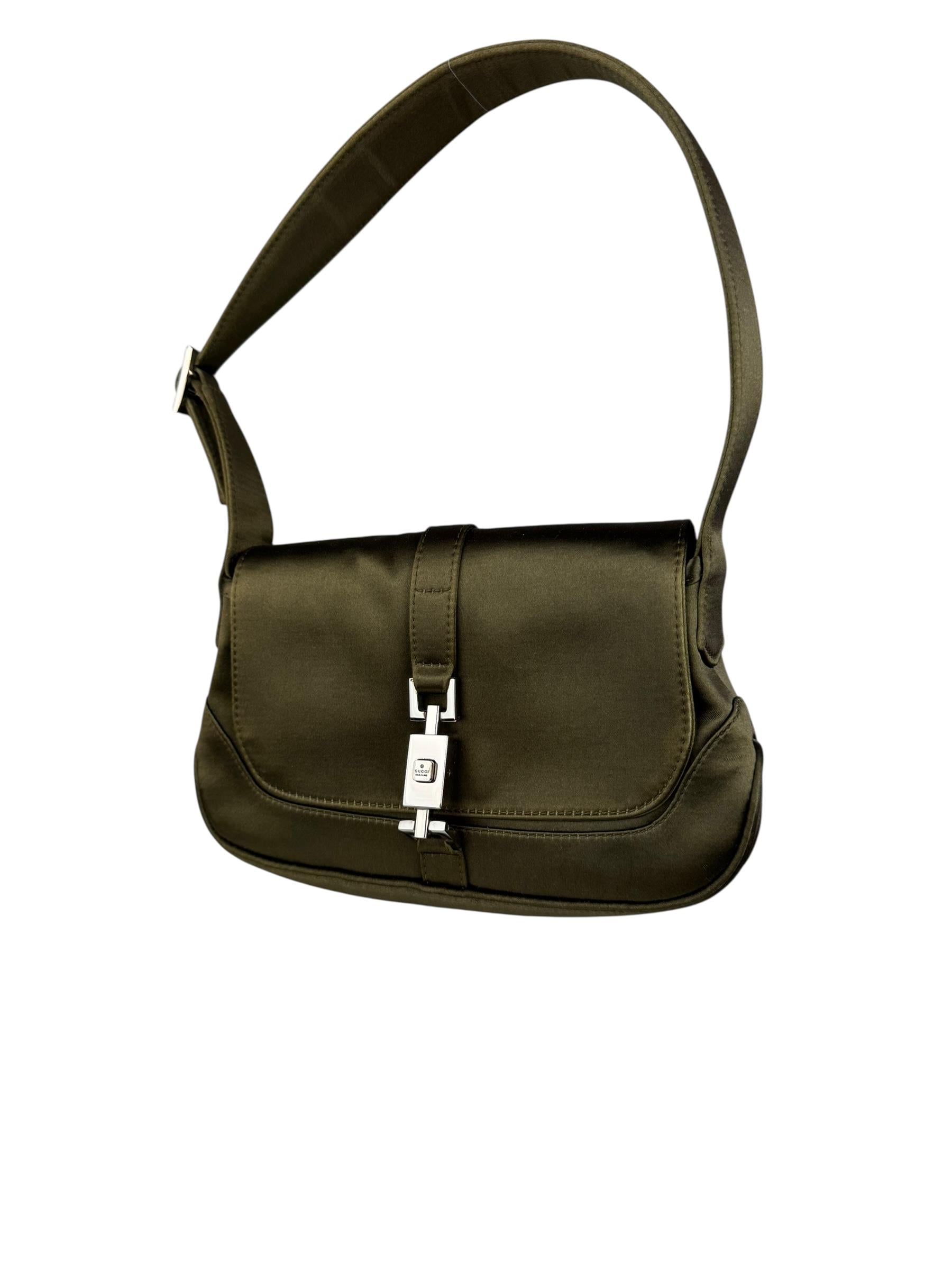 GUCCI MINI KHAKI SATIN BAG