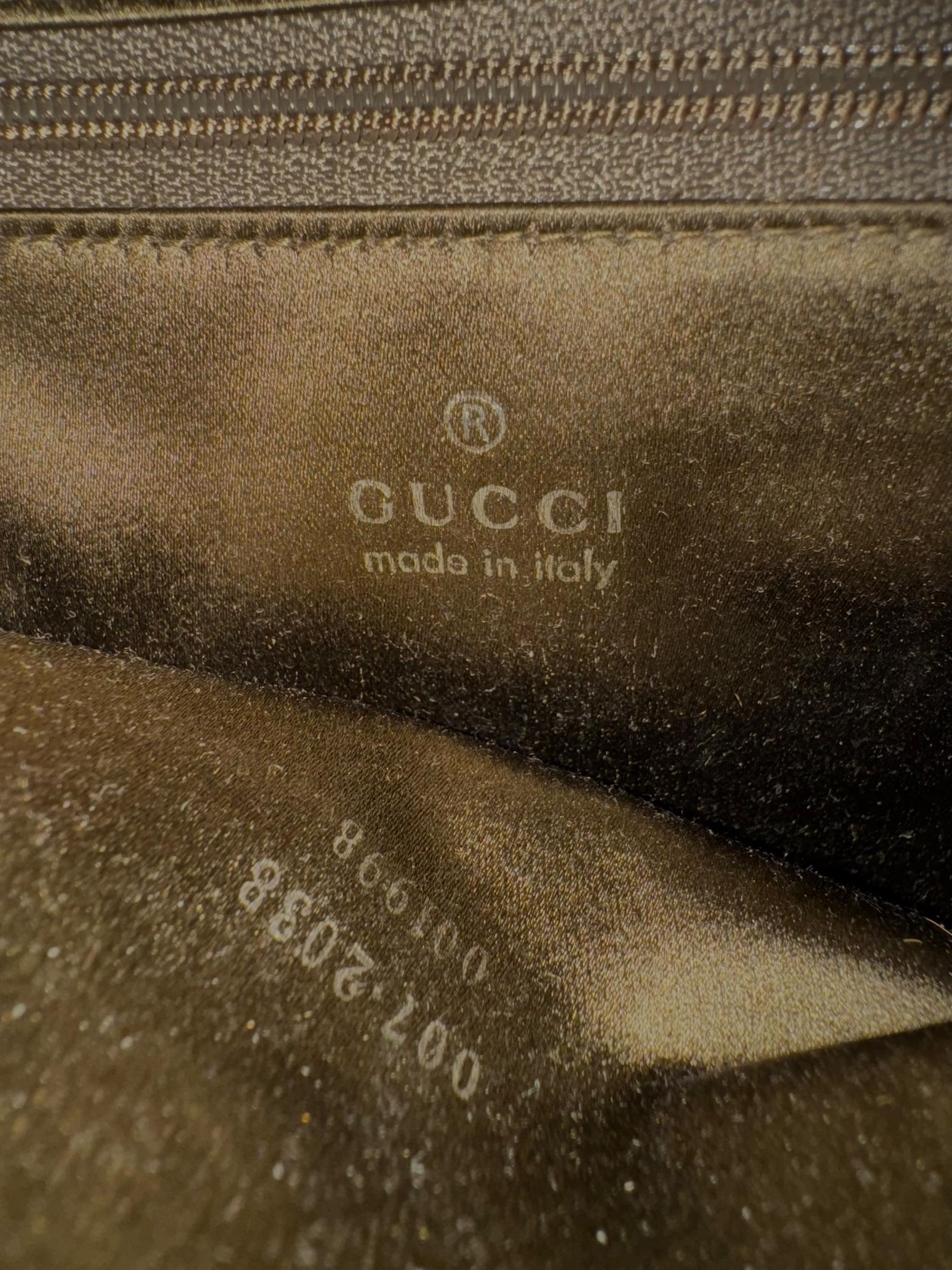 GUCCI MINI KHAKI SATIN BAG