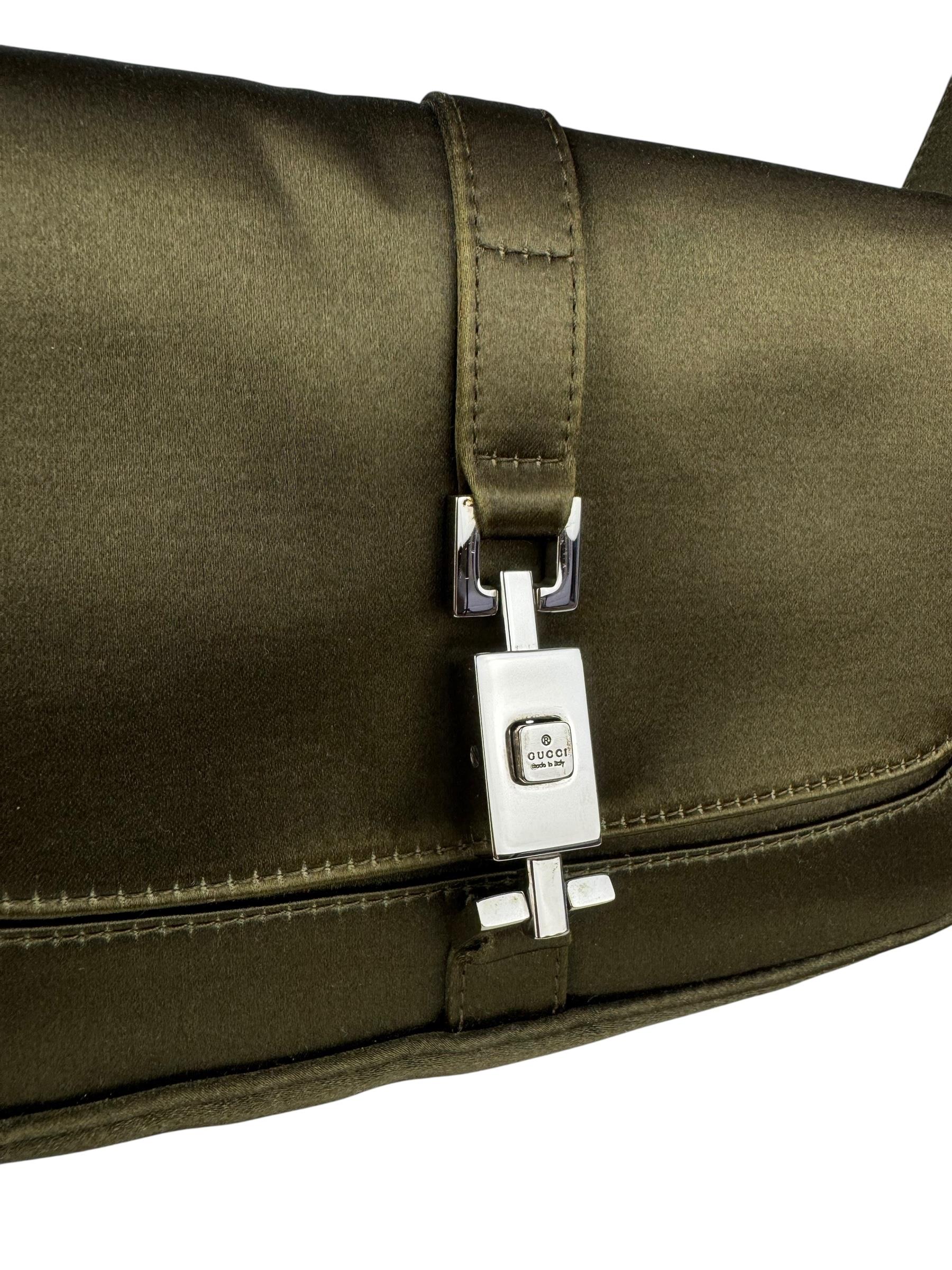 GUCCI MINI KHAKI SATIN BAG