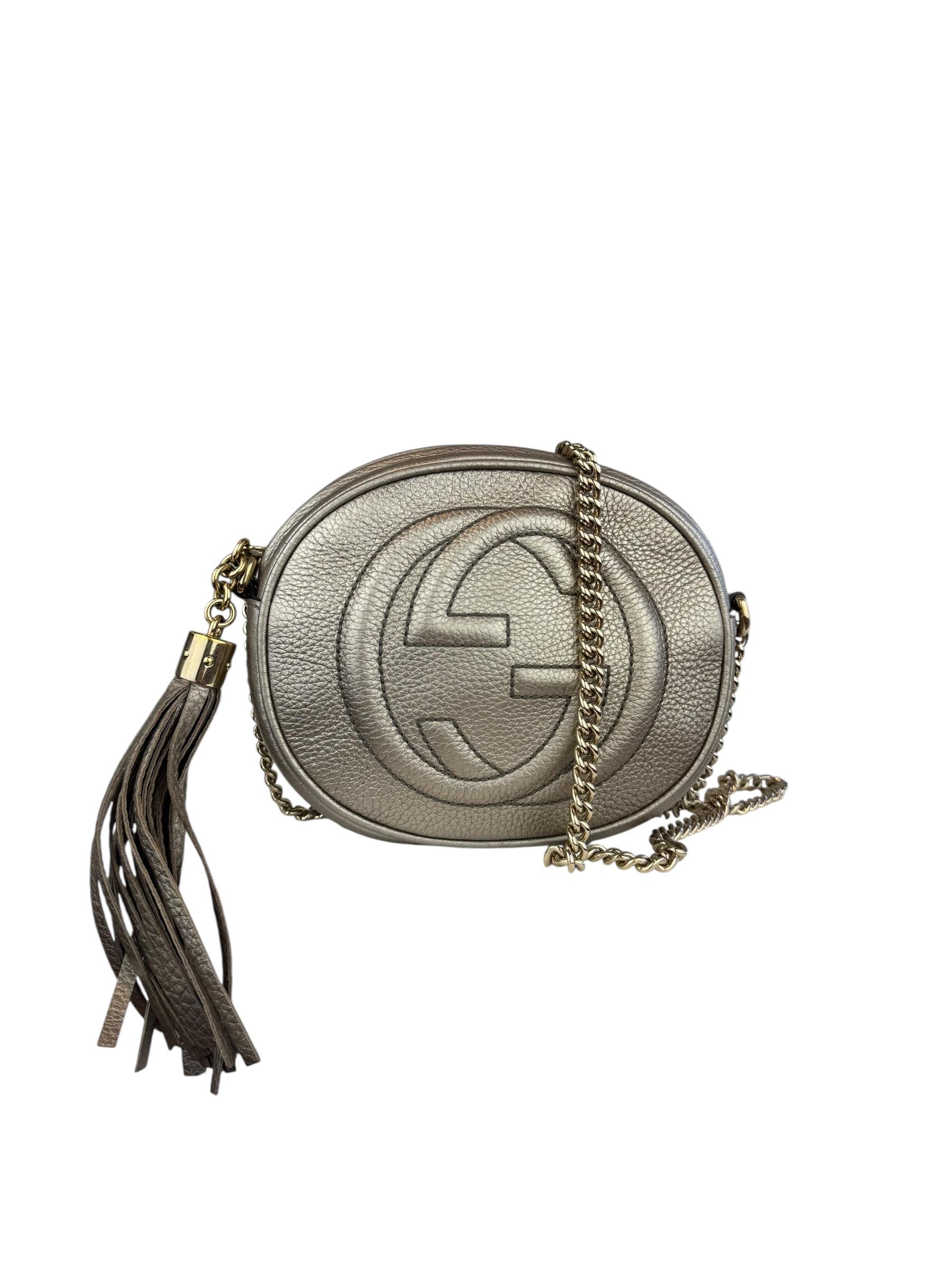 GUCCI MINI LEATHER SOHO CHAIN BAG