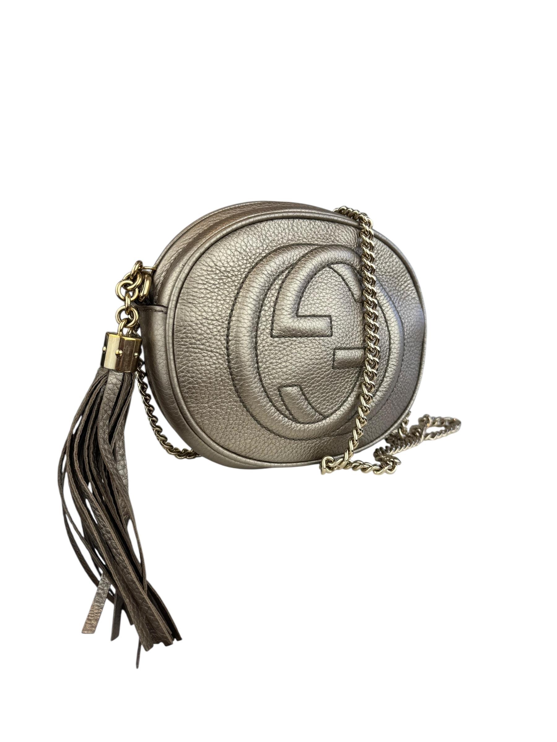 GUCCI MINI LEATHER SOHO CHAIN BAG