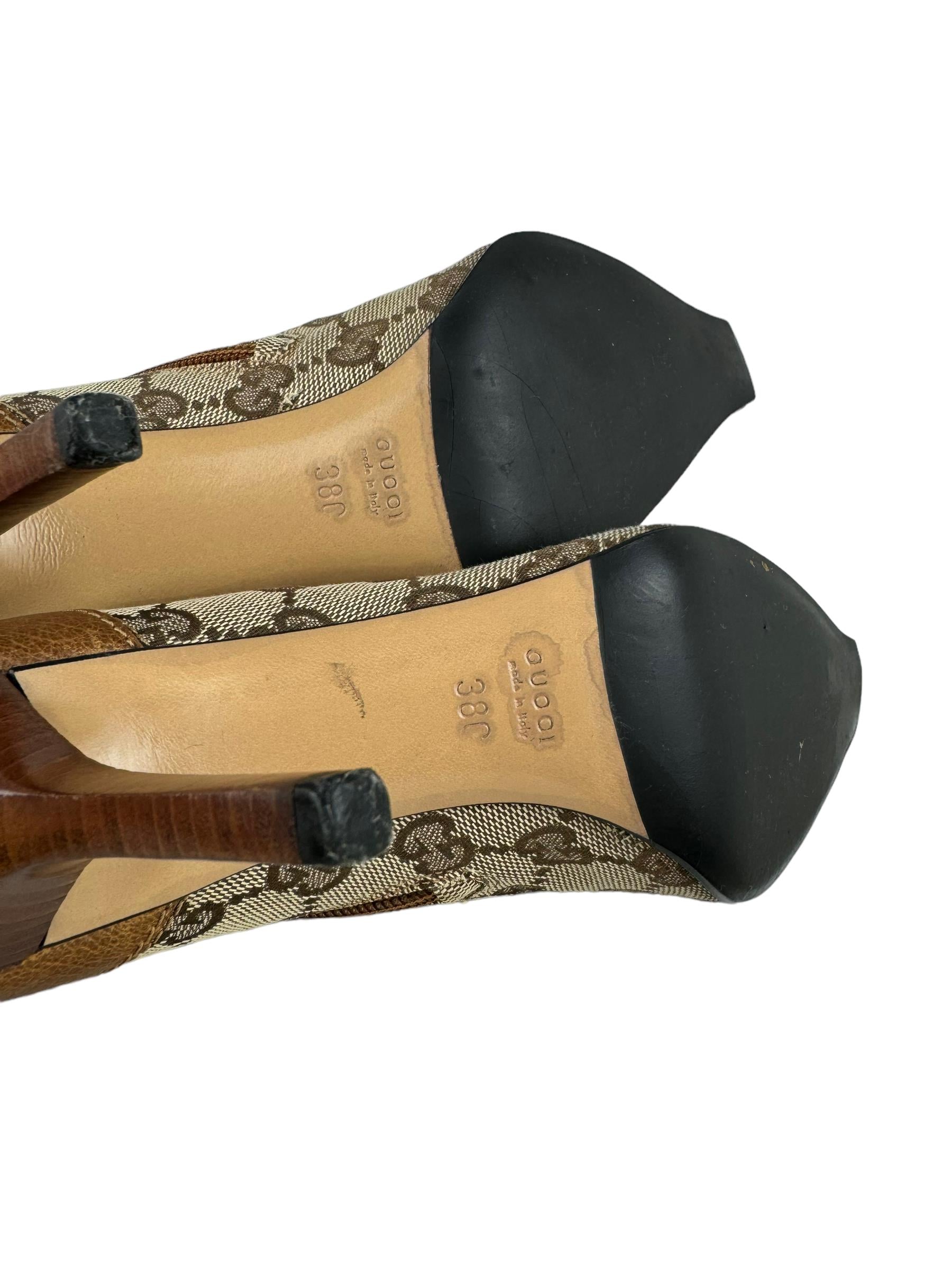 GUCCI MONOGRAM LEATHER BOOTIES