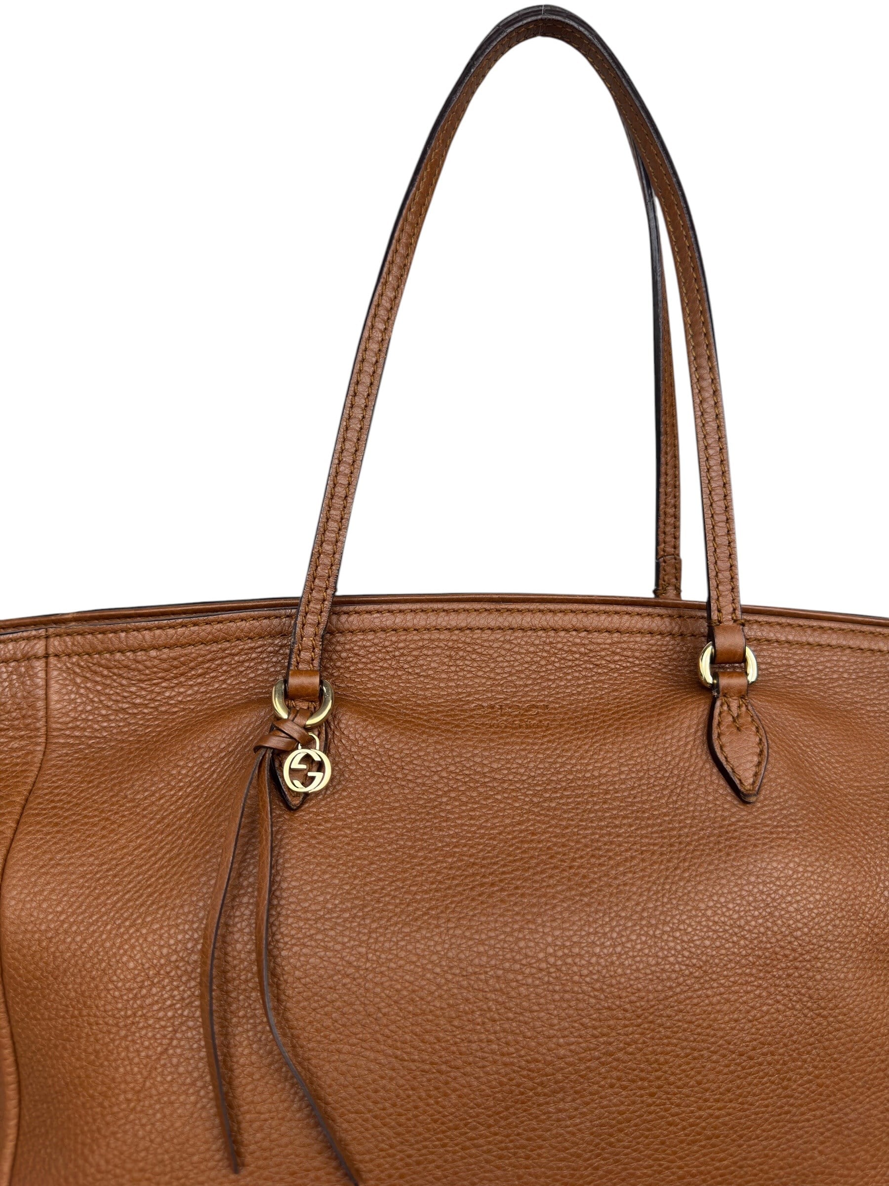 GUCCI PEBBLED LEATHER TOTE BAG