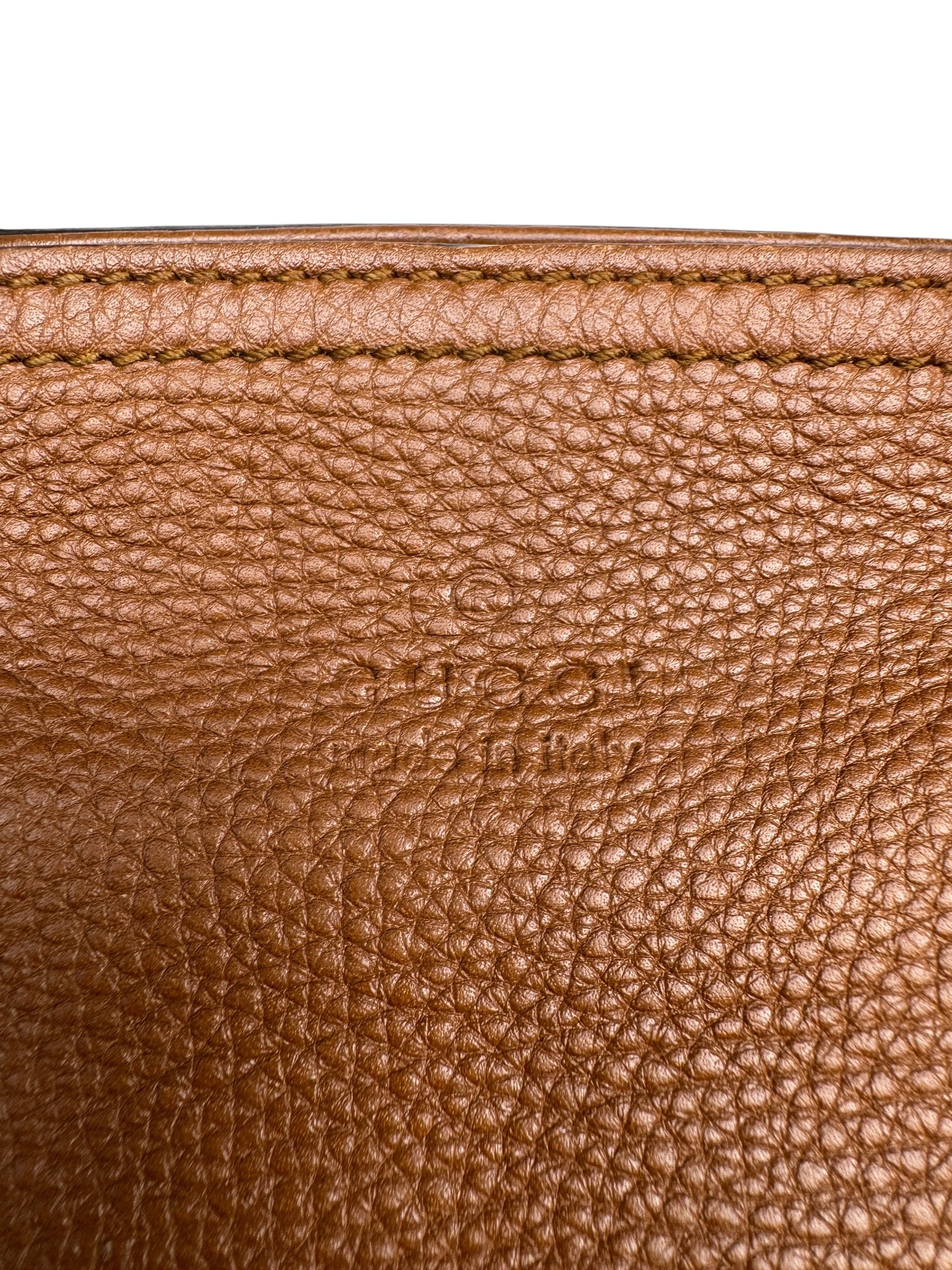 GUCCI PEBBLED LEATHER TOTE BAG