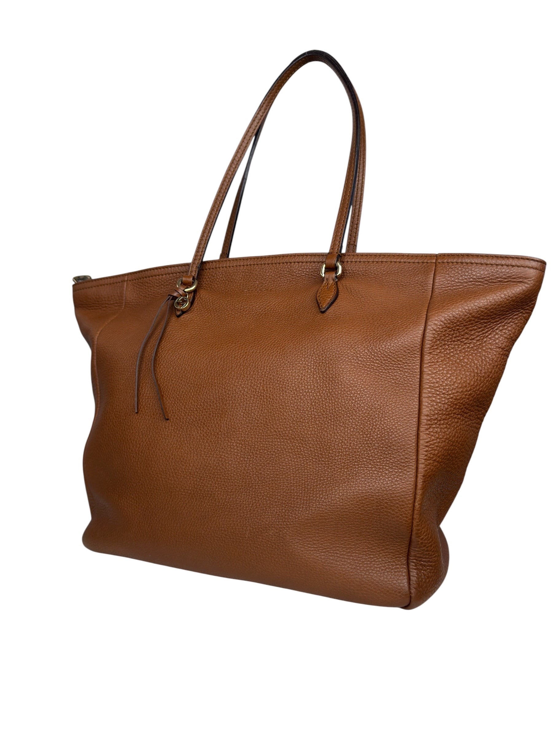 GUCCI PEBBLED LEATHER TOTE BAG