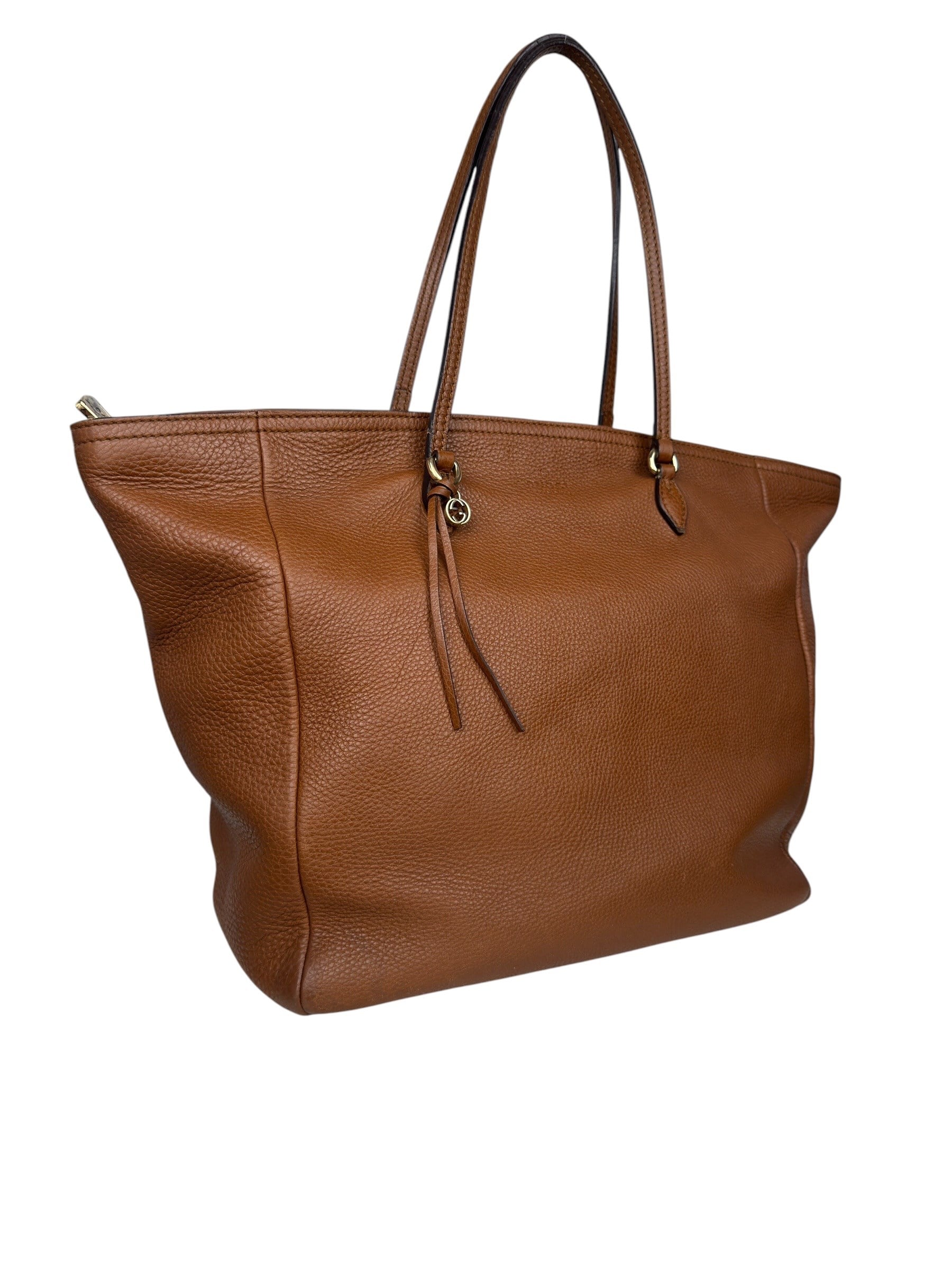GUCCI PEBBLED LEATHER TOTE BAG
