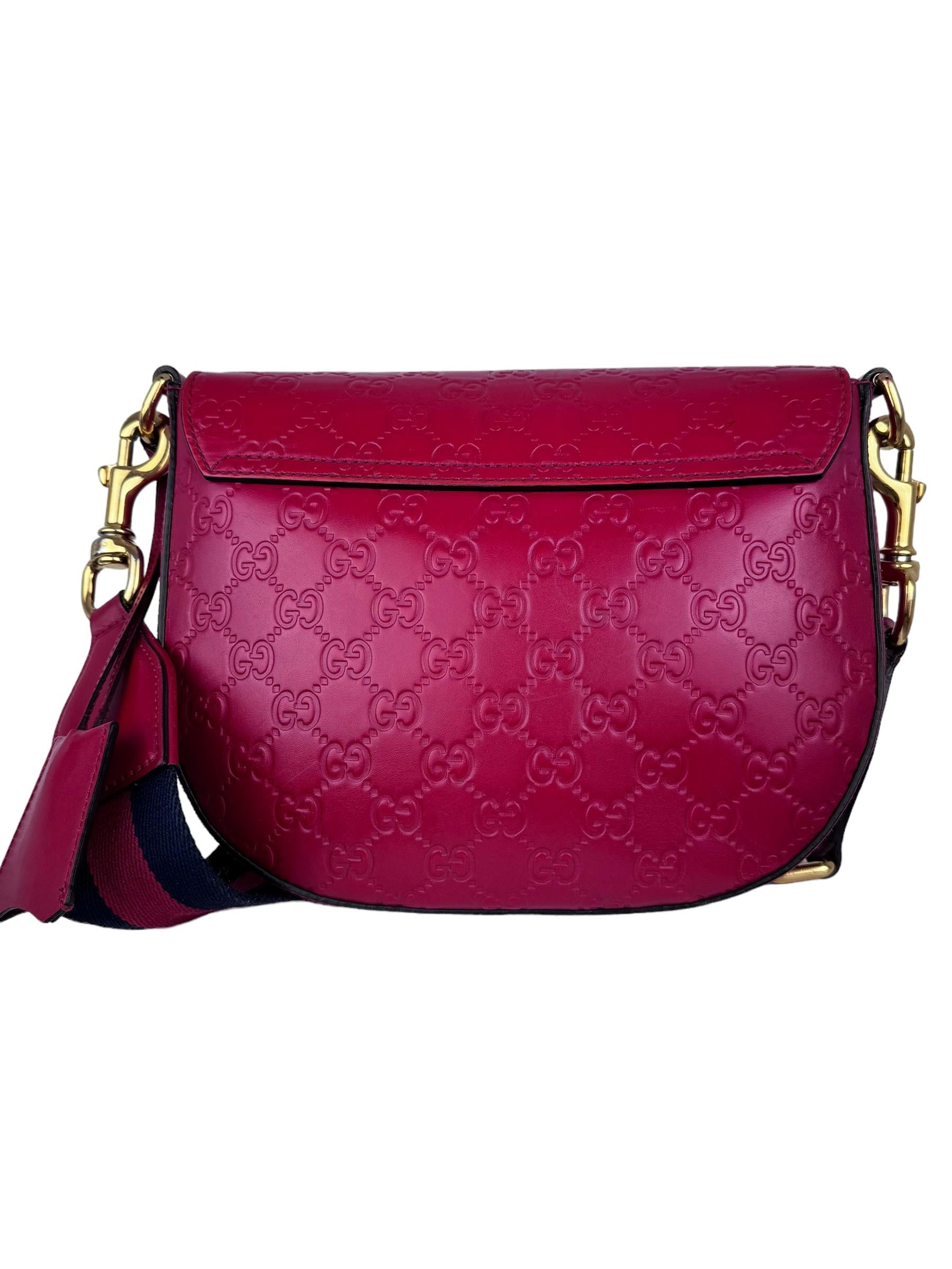 GUCCI RED PADLOCK GUCCISIMA MESSENGER BAG