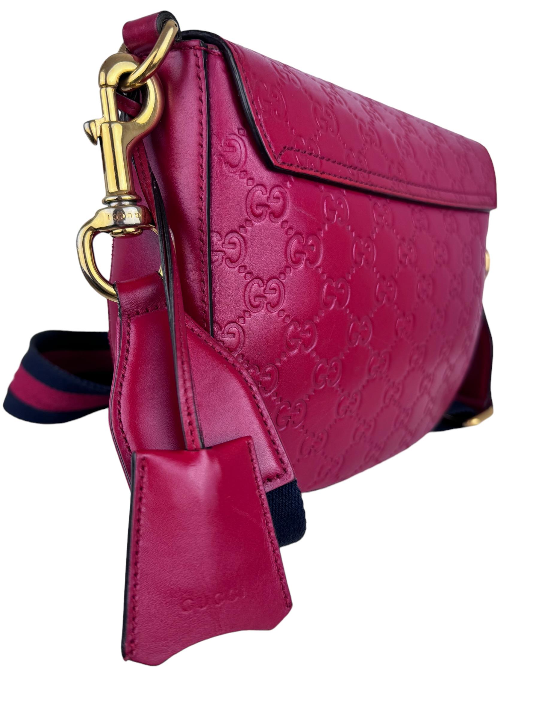 GUCCI RED PADLOCK GUCCISIMA MESSENGER BAG