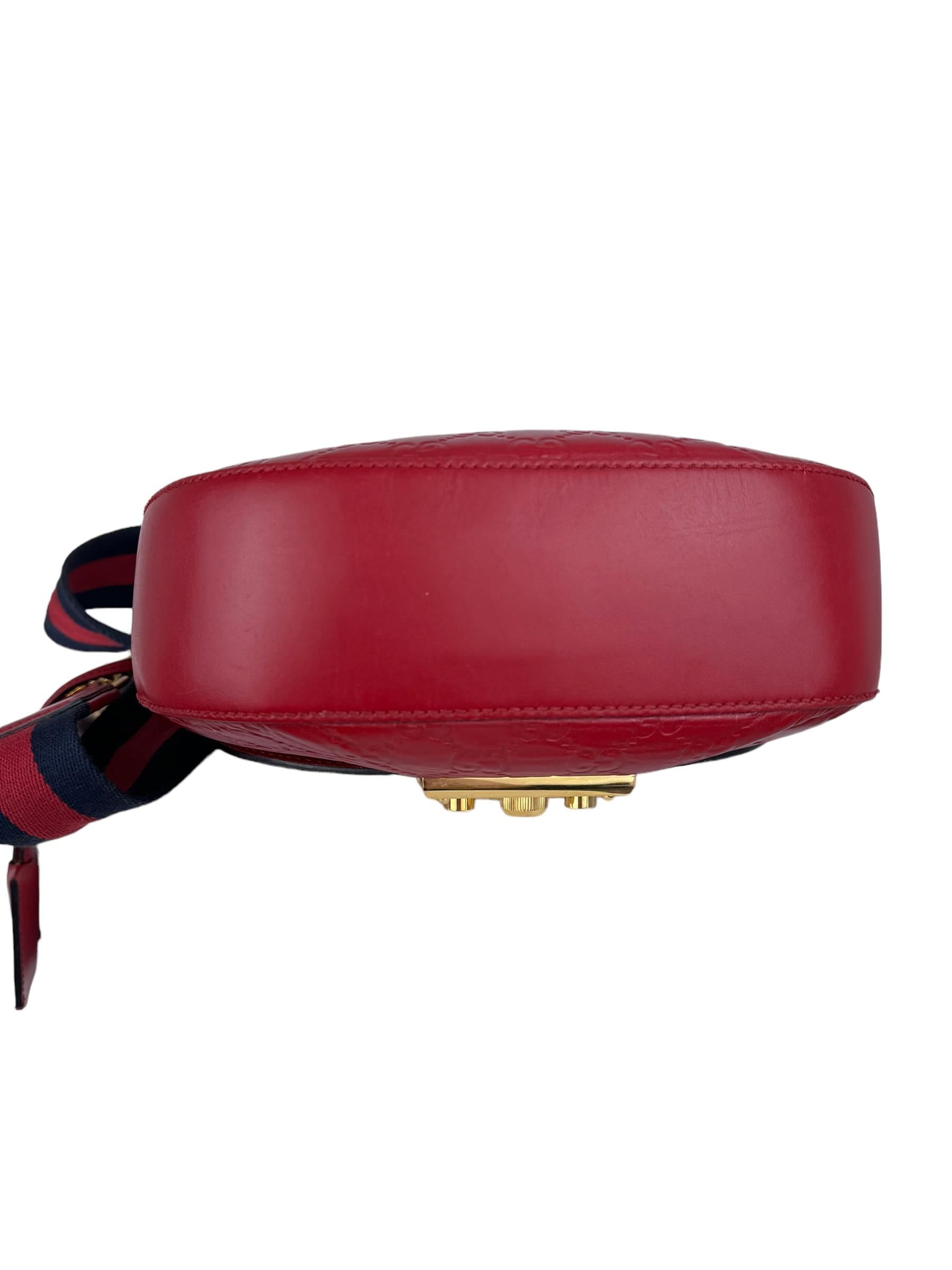 GUCCI RED PADLOCK GUCCISIMA MESSENGER BAG
