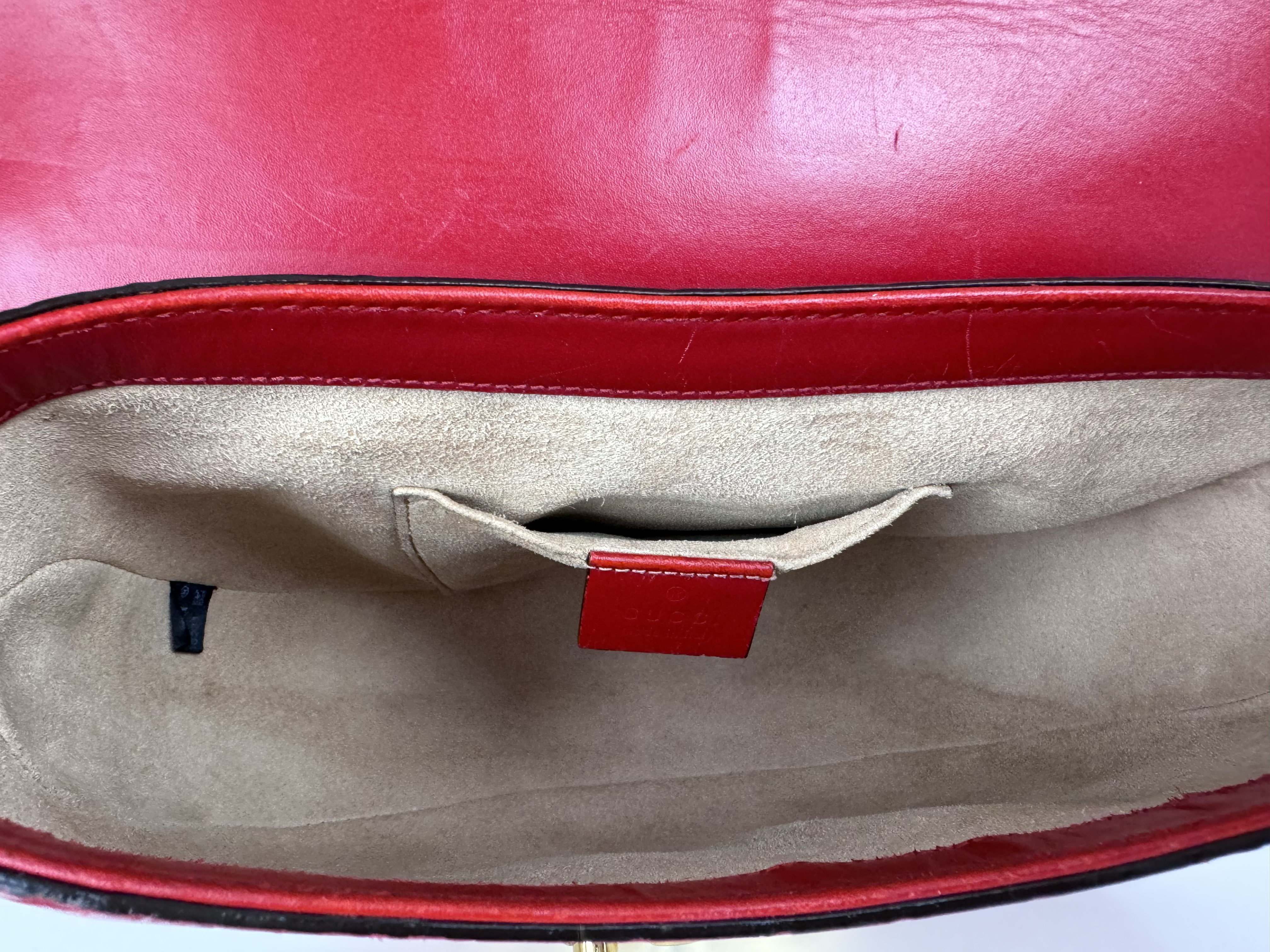 GUCCI RED PADLOCK GUCCISIMA MESSENGER BAG