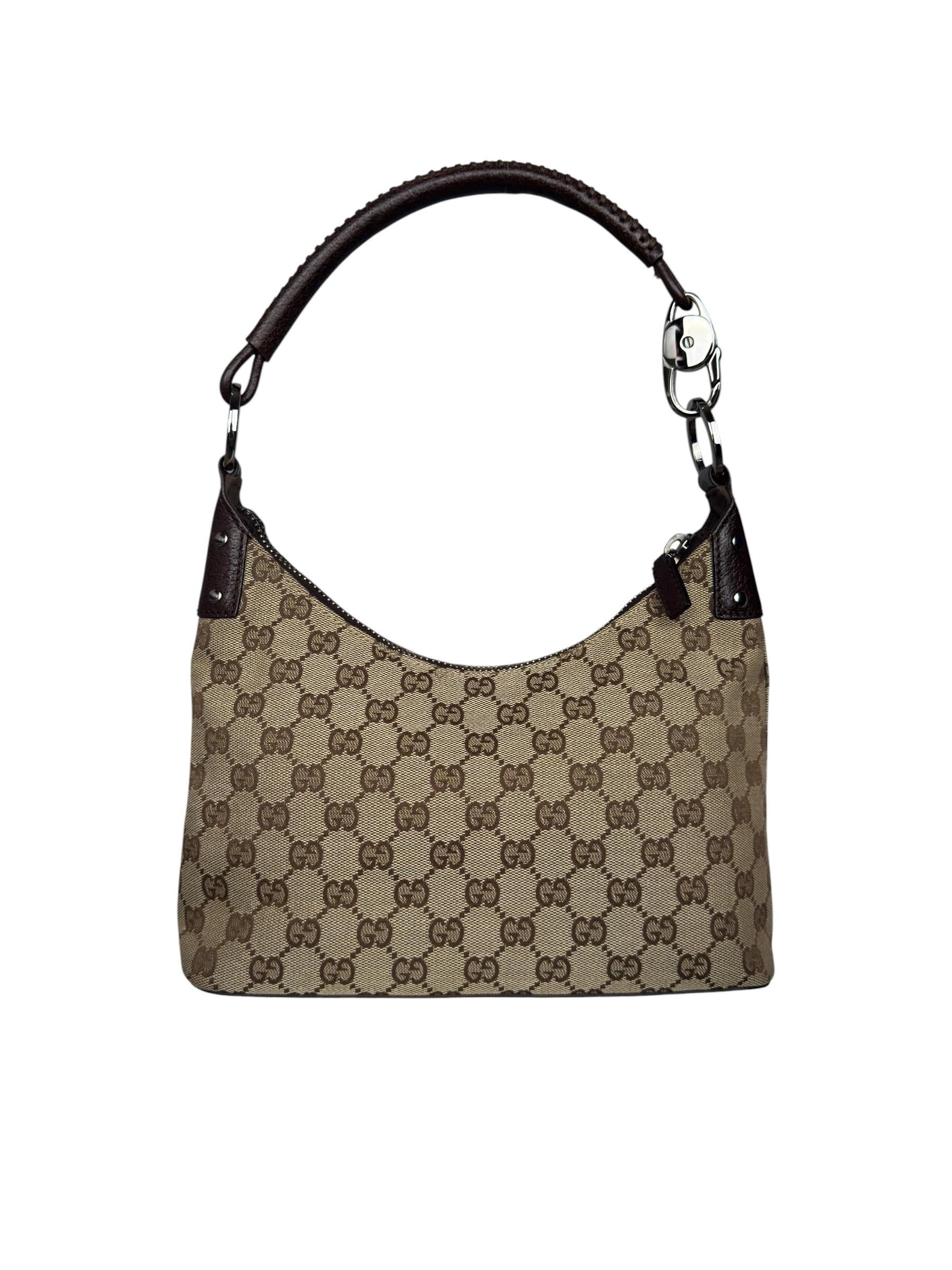GUCCI SMALL GG CANVAS HOBO BAG